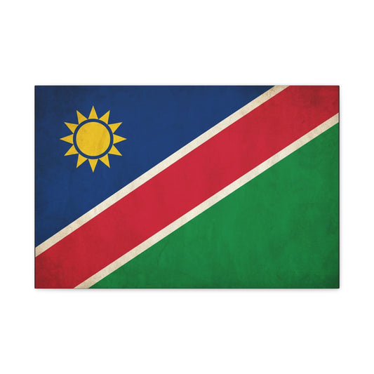 Namibia Flag Canvas Wall Art - Vintage National Pride Decor, Sun Emblem Tricolor Print - Traditional Patriotic Style - Living Room Wall Decor - Bedroom Home Decoration - Bedroom Home Decoration