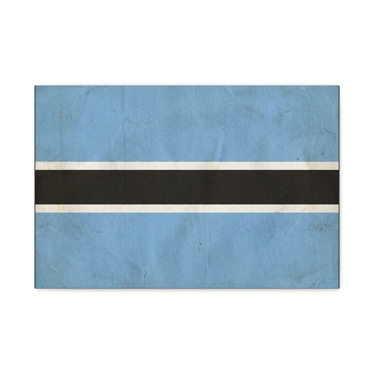 Botswana Flag Canvas Wall Art - Blue Black White Stripe National Print - Minimalist Patriotic Decor, Contemporary Wall Hanging, Living Room Home Decoration - Bedroom Home Decoration - Ready to Hang