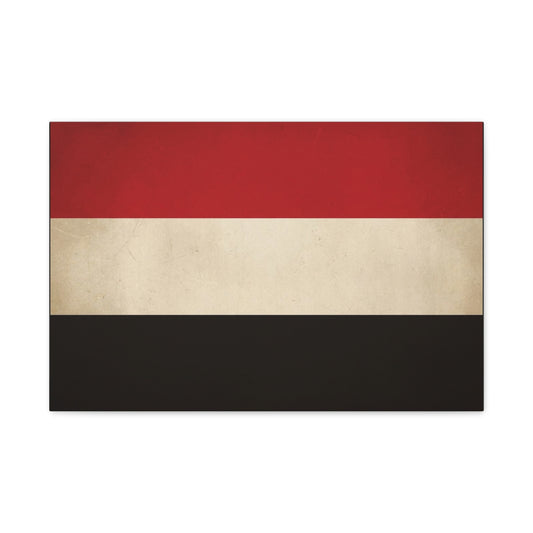 Yemen Flag Canvas Wall Art - Red White Black Horizontal Banner Print - Minimalist Patriotic Artwork - Contemporary Wall Decor For Living Room Bedroom Office Display - Bedroom Home Decoration