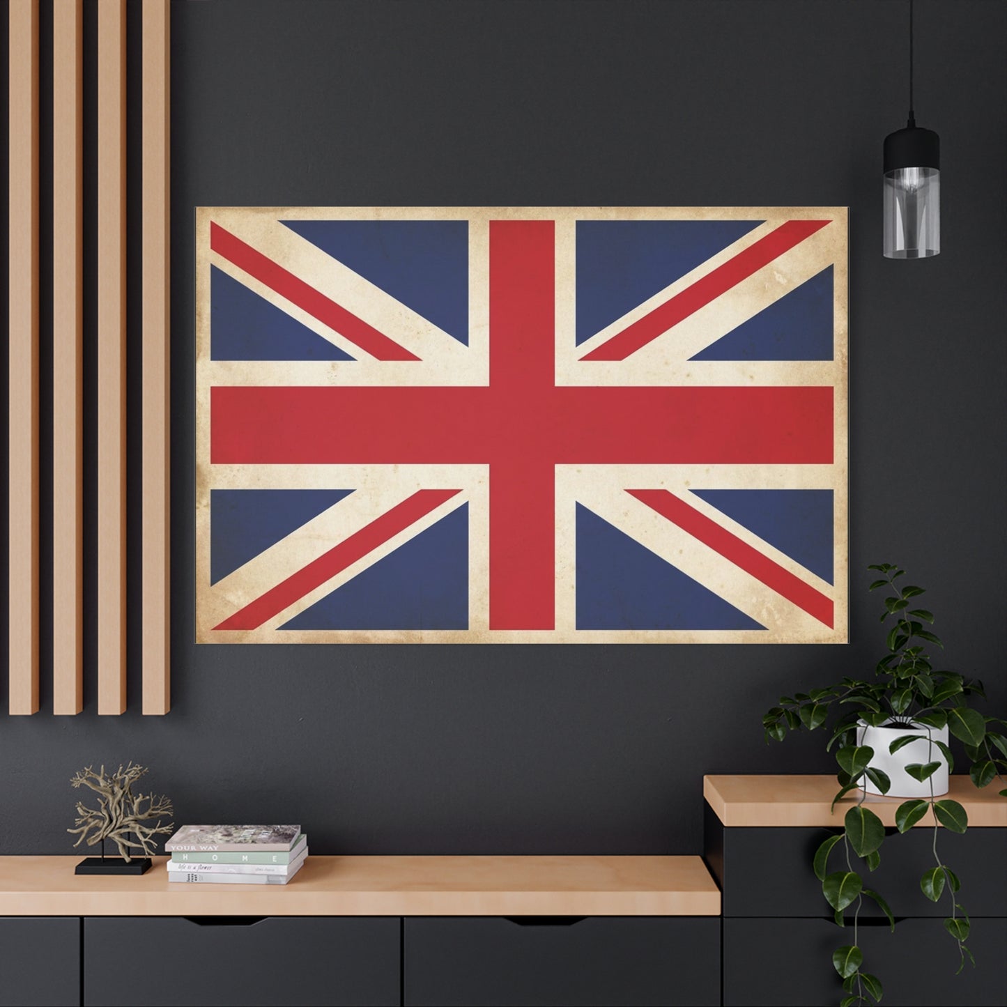 Vintage Union Jack Canvas Wall Art - Distressed British Flag Print, Retro Patriotic Decor - Matte Cotton Canvas - Traditional Style, Living Room Home Decoration, Office Accent - Living Room Wall Decor