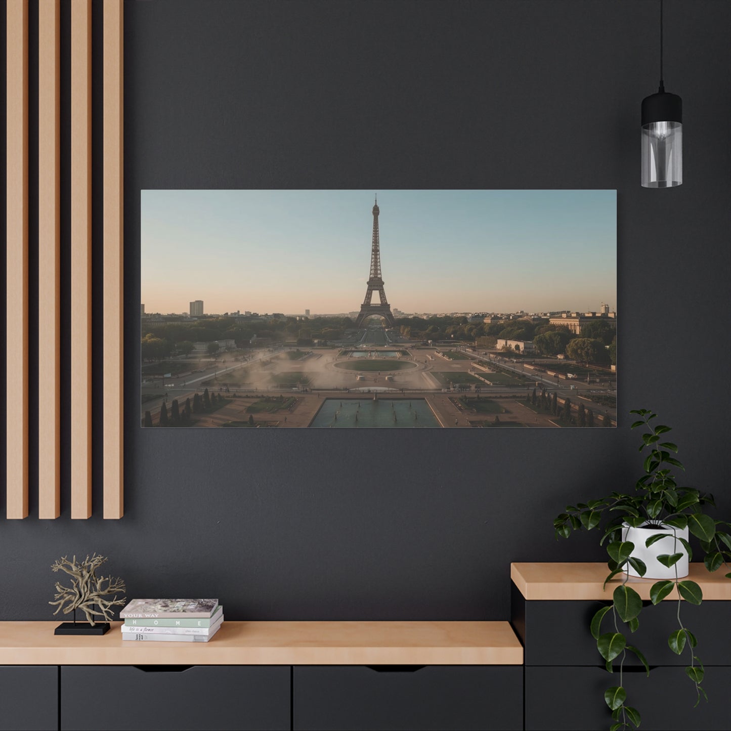 Eiffel Tower Canvas Wall Art Paris Cityscape Print - Soft Sunrise Art Print, Matte Finish Canvas Print - Contemporary Travel Wall Decor, Living Room Home Accent, Office Art - Bedroom Home Decoration