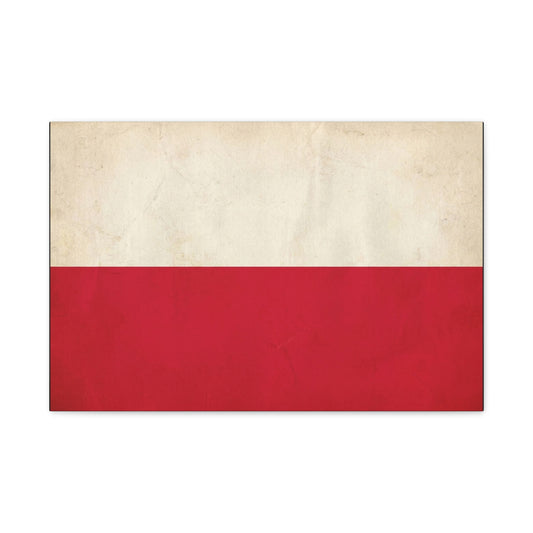 Poland Flag Canvas Wall Art - Vintage Red And White Polish Banner Print - Minimalist Patriotic Decor - Living Room Wall Decor, Bedroom Home Decoration - Bedroom Home Decoration - Cozy Reading Nook Art