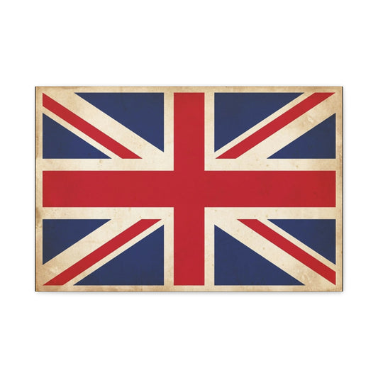 Vintage Union Jack Canvas Wall Art - Distressed British Flag Print, Retro Patriotic Decor - Matte Cotton Canvas - Traditional Style, Living Room Home Decoration, Office Accent - Living Room Wall Decor