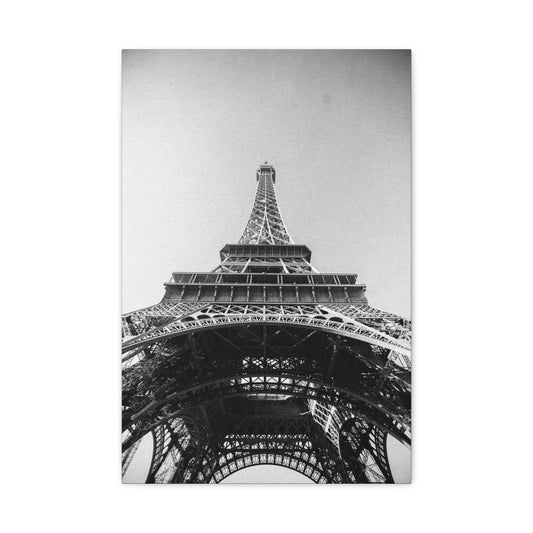 Eiffel Tower Canvas Wall Art - Black And White Paris Art Print, Architectural Landmark Decor - Matte Cotton Canvas - Modern Minimalist Style For Living Room Bedroom Office - Office Wall Art