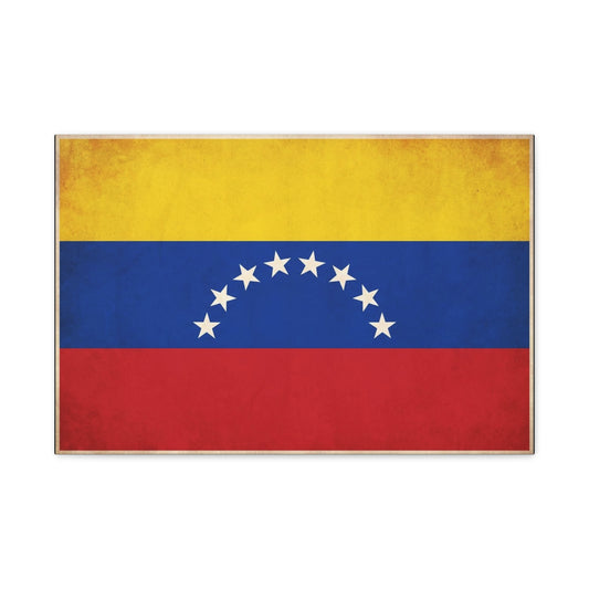 Venezuela Flag Canvas Wall Art - Vintage Venezuelan Pride Decor, Patriotic Country Banner Print - Textured Tricolor Design - Living Room Wall Decor, Office Art - Bedroom Home Decoration