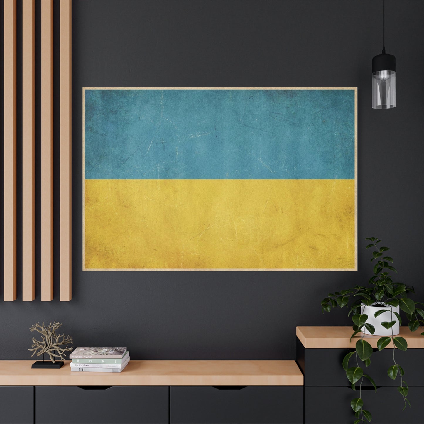 Ukraine Flag Canvas Wall Art - Blue And Yellow Distressed Country Print - Vintage Patriotic Decor, Matte Canvas Print - Living Room Wall Decor, Office Art - Bedroom Home Decoration - Ready to Hang