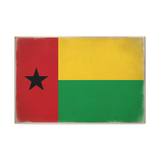 Guinea-Bissau Flag Canvas Wall Art - Vintage National Flag Print, Patriotic Heritage Decor - Matte Canvas Wall Hanging - Living Room Home Decoration - Bedroom Home Decoration - Modern Farmhouse Style