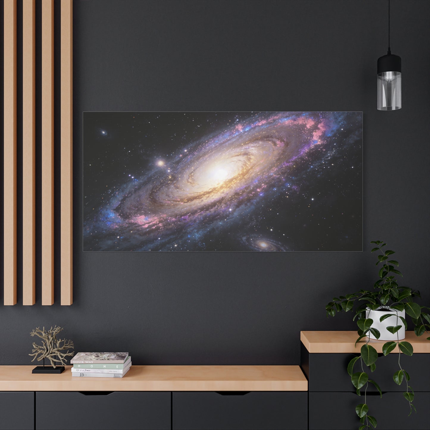Spiral Galaxy Canvas Wall Art - Cosmic Space Print, Luminous Nebula Stars - Matte Cotton Canvas - Contemporary Celestial Style - Living Room Wall Decor, Office Art Accent - Bedroom Home Decoration