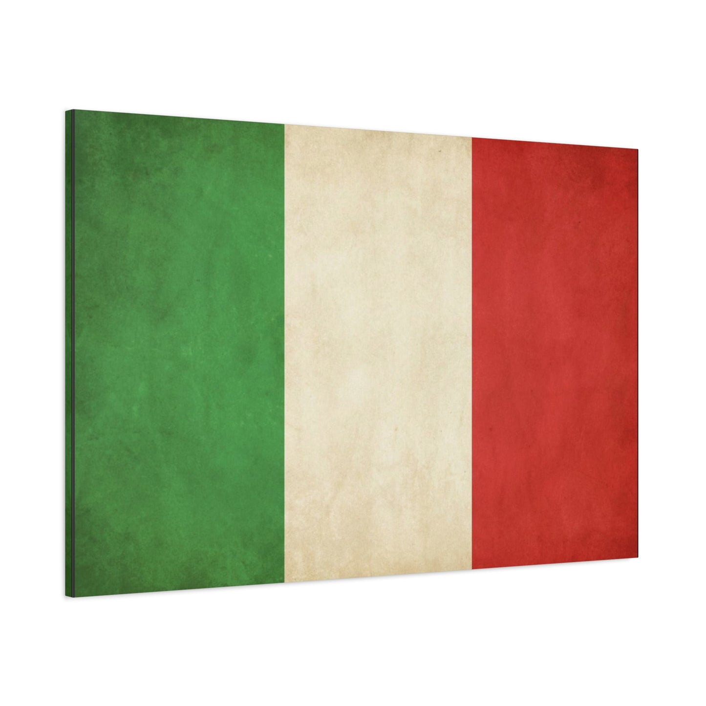 Italian Flag Canvas Wall Art - Vintage Tricolor National Prints, Rustic Textured Artwork - Matte Cotton Decor - Living Room Wall Decor, Office Art, Dorm Accent For Heritage Lovers - Ready to Hang