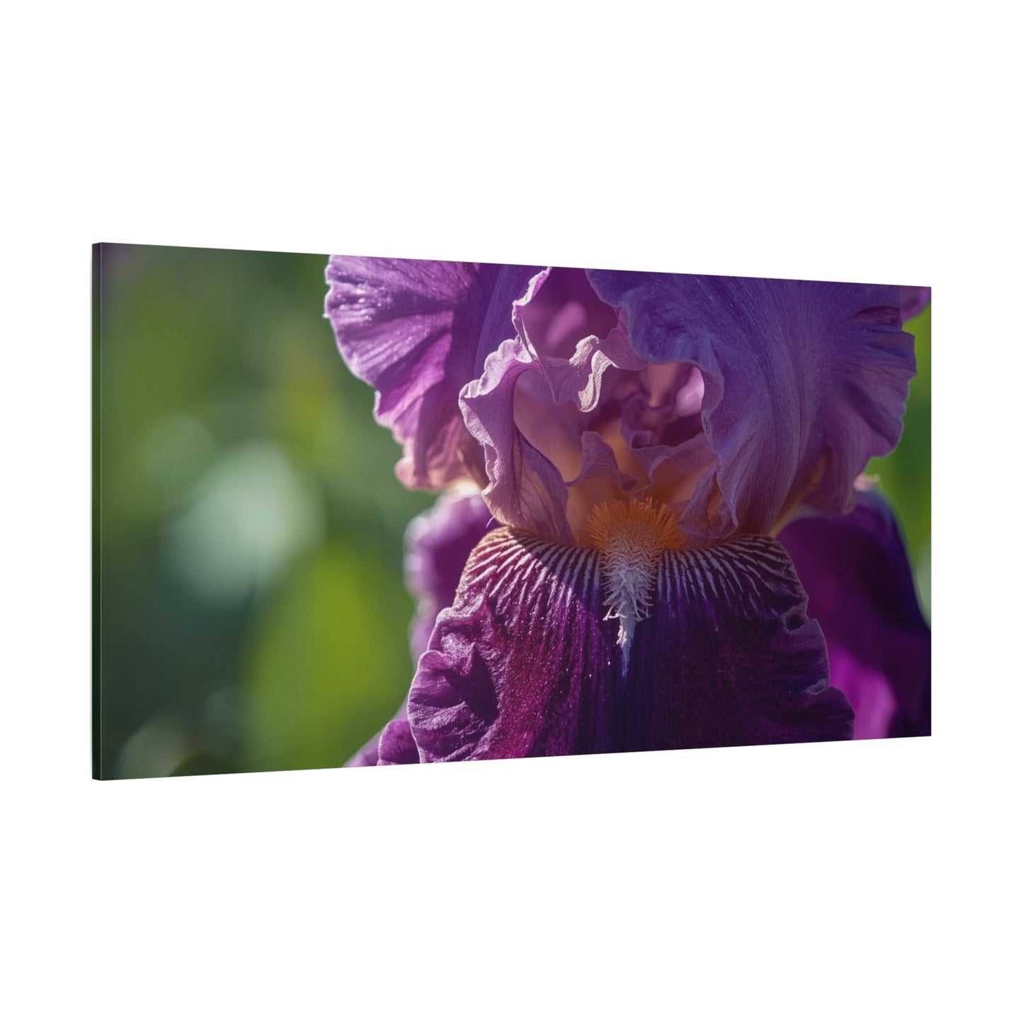 Purple Iris Canvas Wall Art - Floral Macro Art Print, Botanical Canvas Print - Soft Matte Cotton Detail, Contemporary Style - Bedroom Wall Decor, Living Room Home Accent - Bedroom Home Decoration