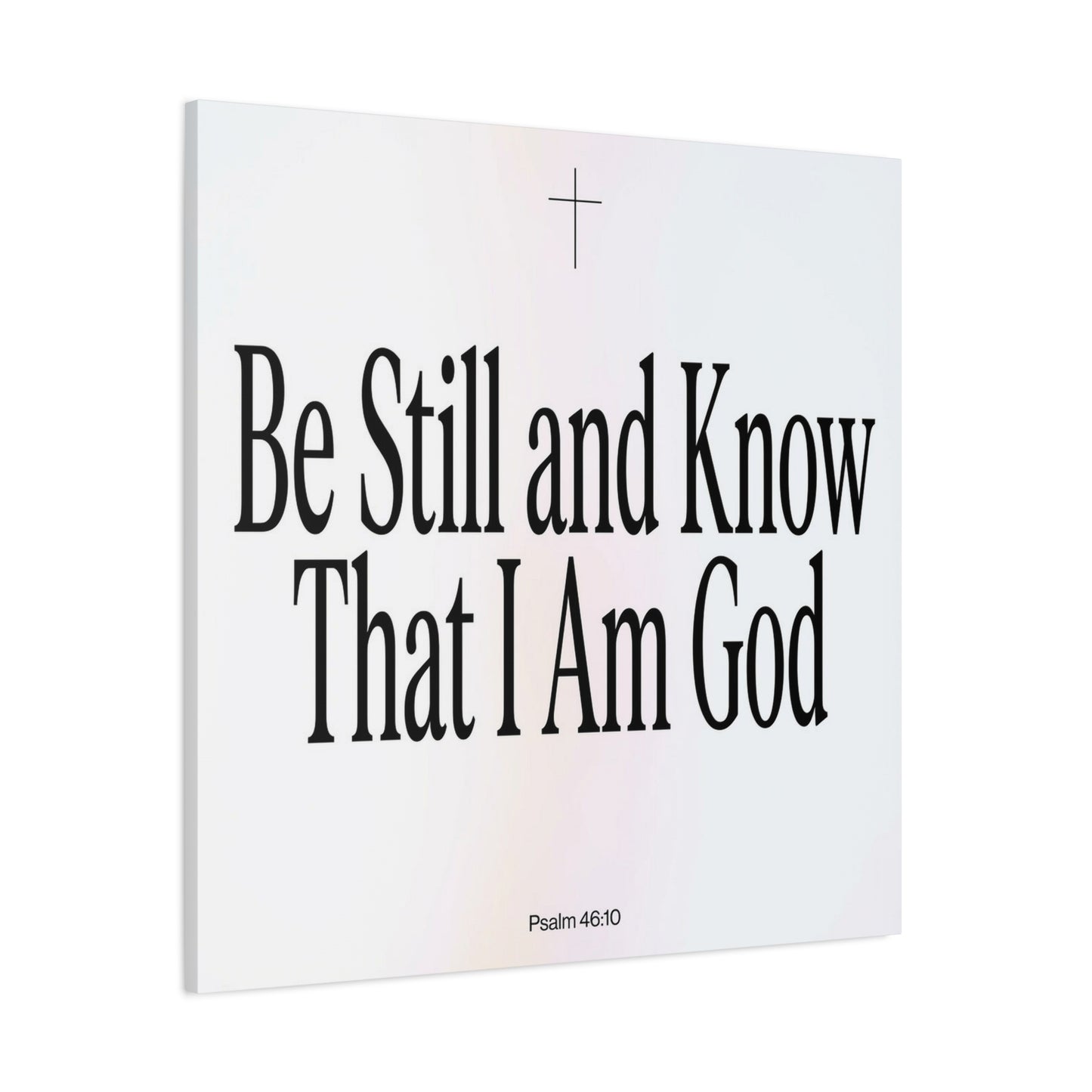 "Be Still And Know That I Am God" Canvas Wall Art - Psalm 46:10 Christian Bible Verse Scripture Print - Minimalist Black White Cross Decor - Bedroom Living Room Home Office Wall Hanging