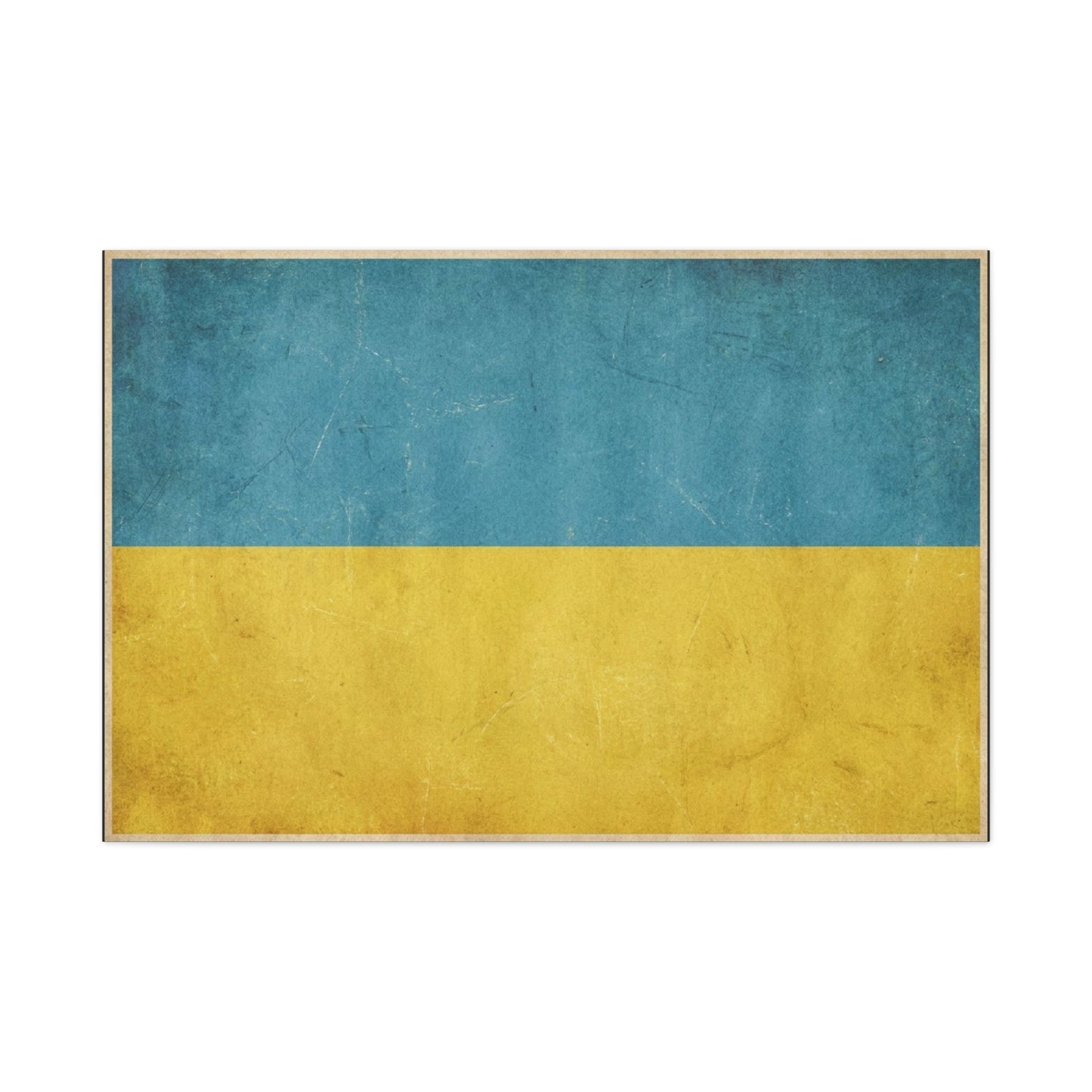 Ukraine Flag Canvas Wall Art - Blue And Yellow Distressed Country Print - Vintage Patriotic Decor, Matte Canvas Print - Living Room Wall Decor, Office Art - Bedroom Home Decoration - Ready to Hang