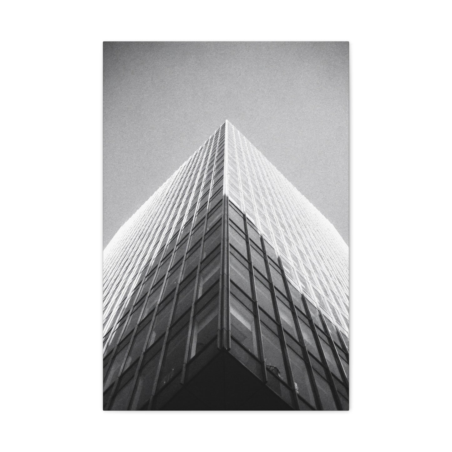 Black And White Skyscraper Canvas Wall Art - Modern Architectural Art Print, Minimalist Cityscape Decor, Contemporary Office Wall Art, Lobby Accent, Living Room Decoration - Ready to Hang