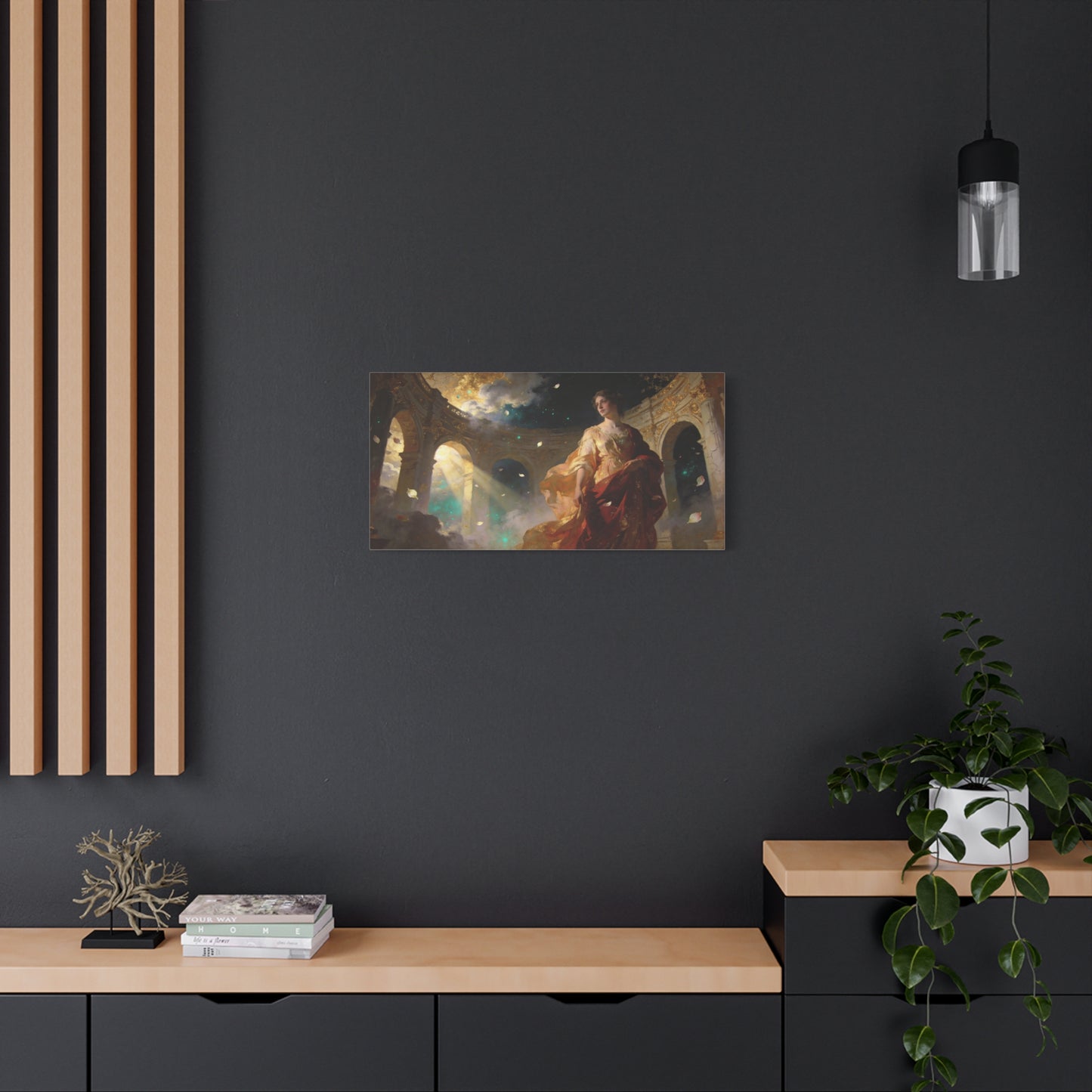 Ethereal Woman In Gilded Ruins Canvas Wall Art - Romantic Classical Painting, Golden Light, Cotton Art Print, Contemporary Style - Living Room Wall Decor, Bedroom Home Decoration - Ready to Hang