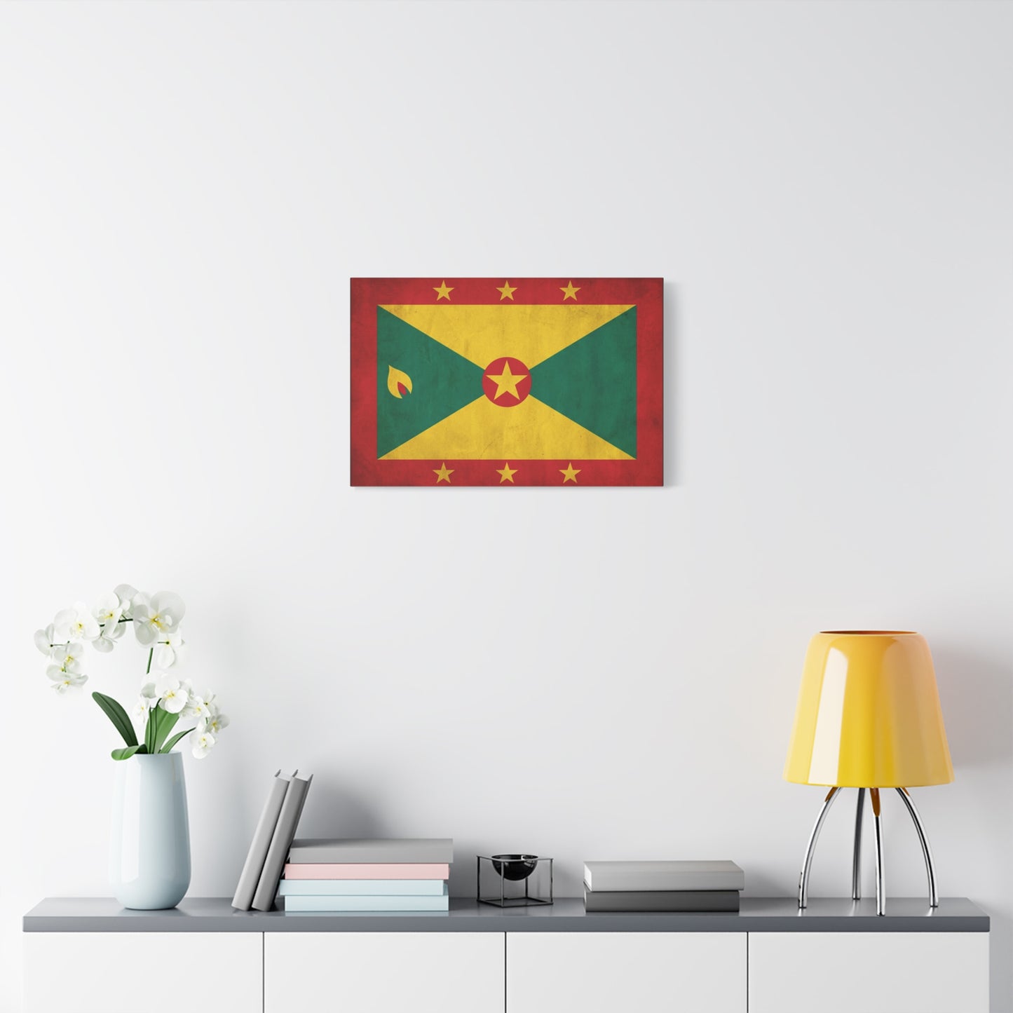 Grenada Flag Canvas Wall Art - Vintage Caribbean Nation Print, Rustic Patriotic Home Accent, Cultural Heritage Artwork, Living Room Decoration, Office Display - Office Wall Art - Ready to Hang