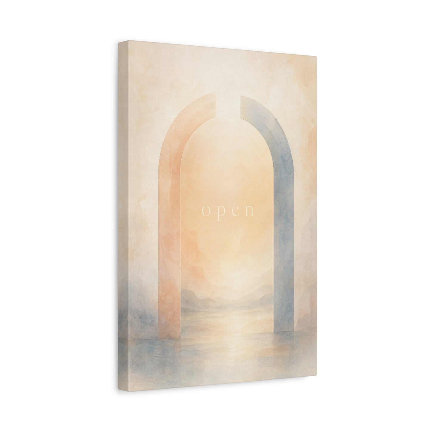 "Open" Abstract Arch Canvas Wall Art - Minimalist Watercolor Neutral Wall Decor - Contemporary Pastel Home Decoration - Bedroom Living Room Accent, Meditation Space Office Art - Modern Farmhouse Style