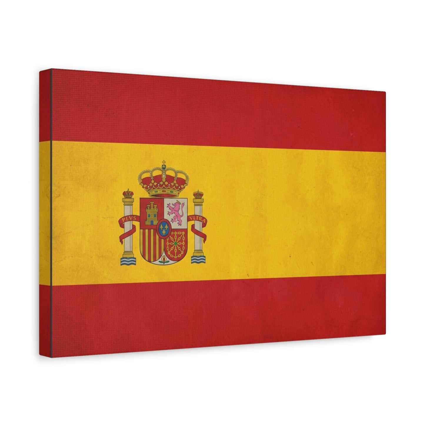 Spain Flag Canvas Wall Art - Spanish Coat Of Arms Print, Vintage Patriotic Decor - Textured Cotton Look, Traditional Style - Living Room Home Decoration - Living Room Wall Decor - Ready to Hang