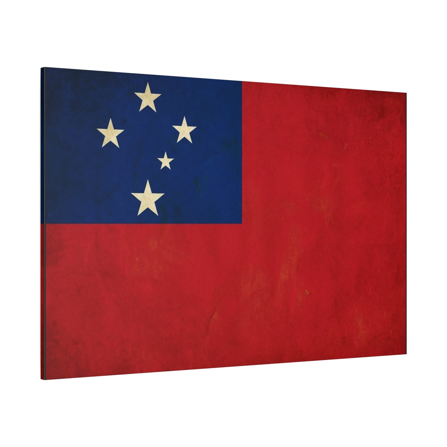 Samoa Flag Canvas Wall Art - Vintage Polynesian Nation Banner Print, Patriotic Island Decor - Matte Cotton Artwork - Living Room Home Decoration, Office Accent - Living Room Wall Decor - Ready to Hang