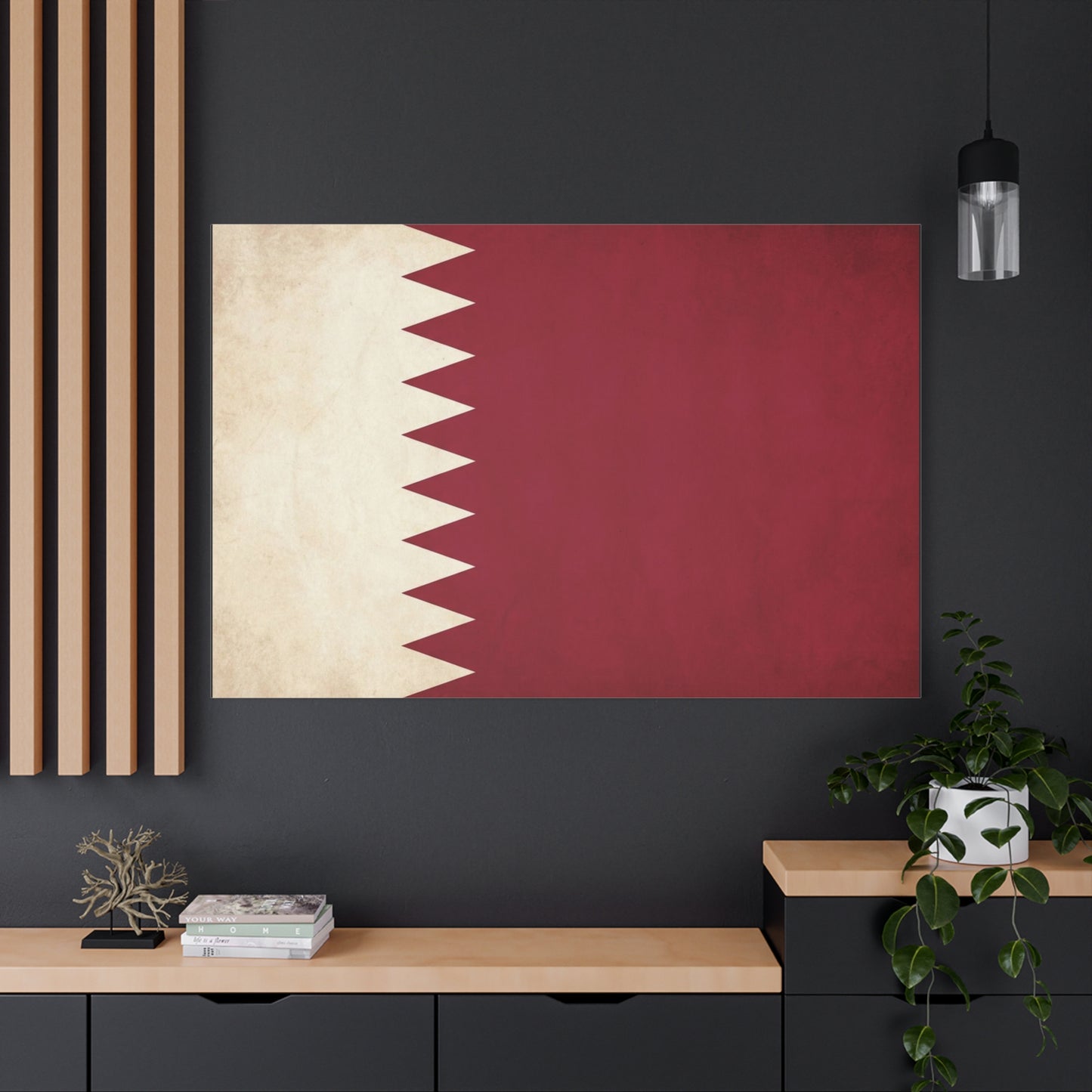 Bahrain Flag Canvas Wall Art - Vintage Red And White National Banner Print - Patriotic Minimalist Decor - Living Room Wall Decor, Office Art - Bedroom Home Decoration - Bedroom Home Decoration