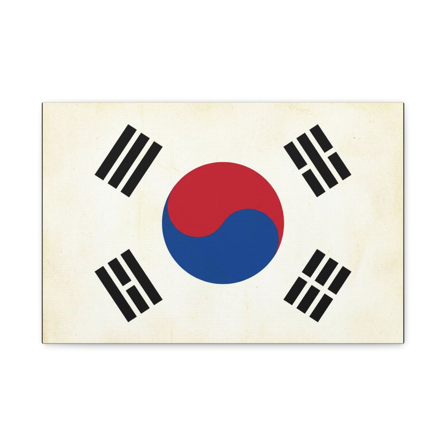 South Korea Flag Canvas Wall Art - Taegeukgi Korean Flag Print, Vintage Minimalist Neutral Decor - Living Room Wall Decor, Dorm Decoration - Bedroom Home Decoration - Modern Farmhouse Style