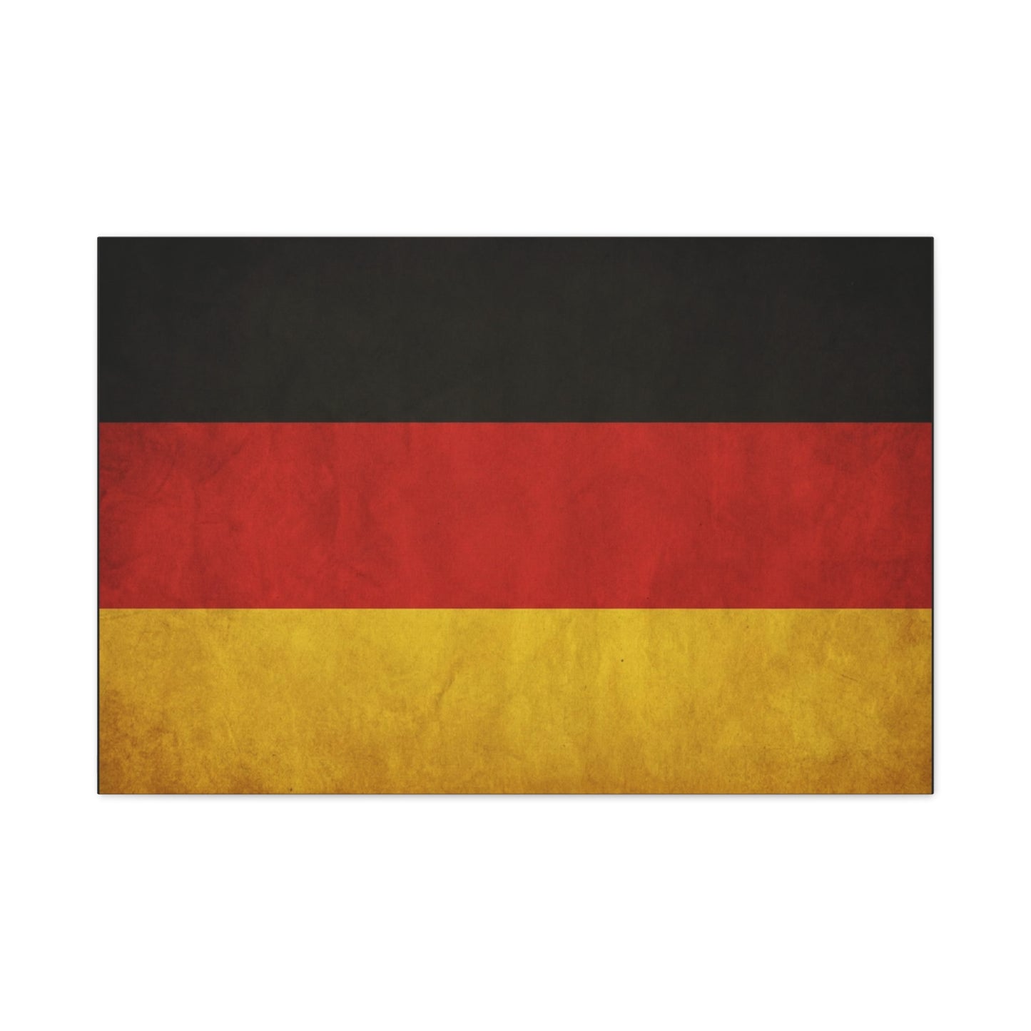 German Flag Canvas Wall Art - Vintage Germany Pride Decor, Black Red Gold Horizontal Banner Print - Rustic Textured Style, Living Room Wall Decor, Office Art - Bedroom Home Decoration - Ready to Hang