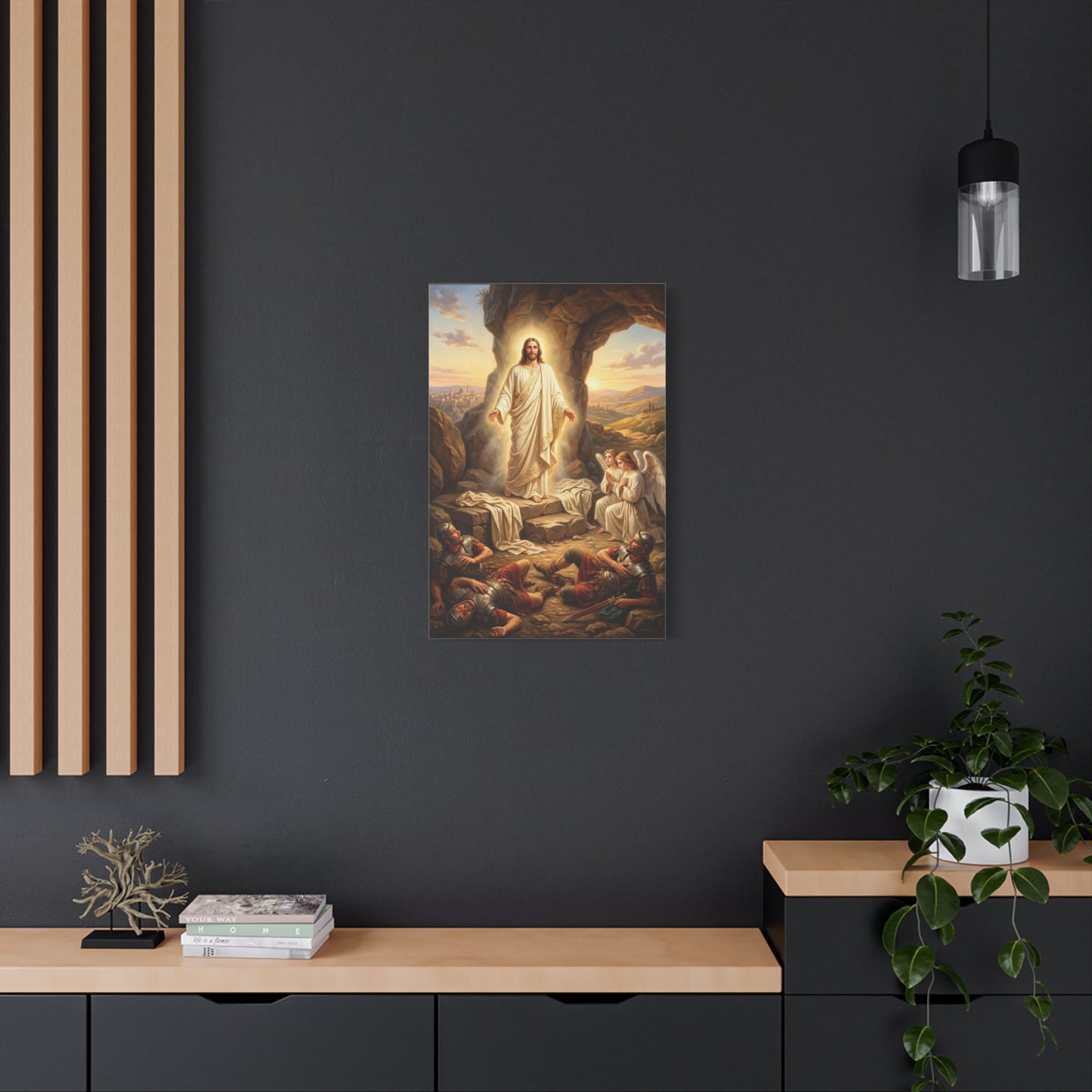 Jesus Christ Resurrection Canvas Wall Art - Empty Tomb, Angels, Roman Guards - Traditional Religious Print, Living Room Wall Decor, Bedroom Home Decoration - Bedroom Home Decoration - Ready to Hang