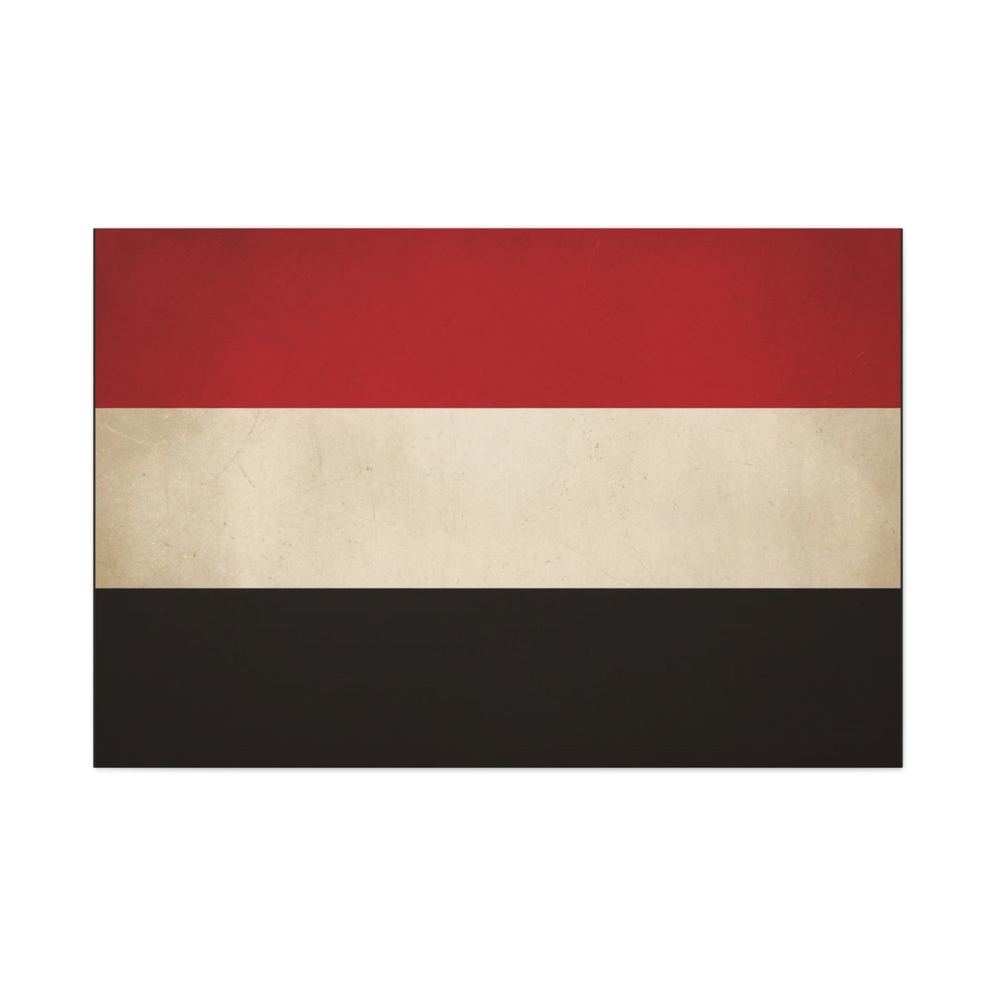 Yemen Flag Canvas Wall Art - Red White Black Horizontal Banner Print - Minimalist Patriotic Artwork - Contemporary Wall Decor For Living Room Bedroom Office Display - Bedroom Home Decoration