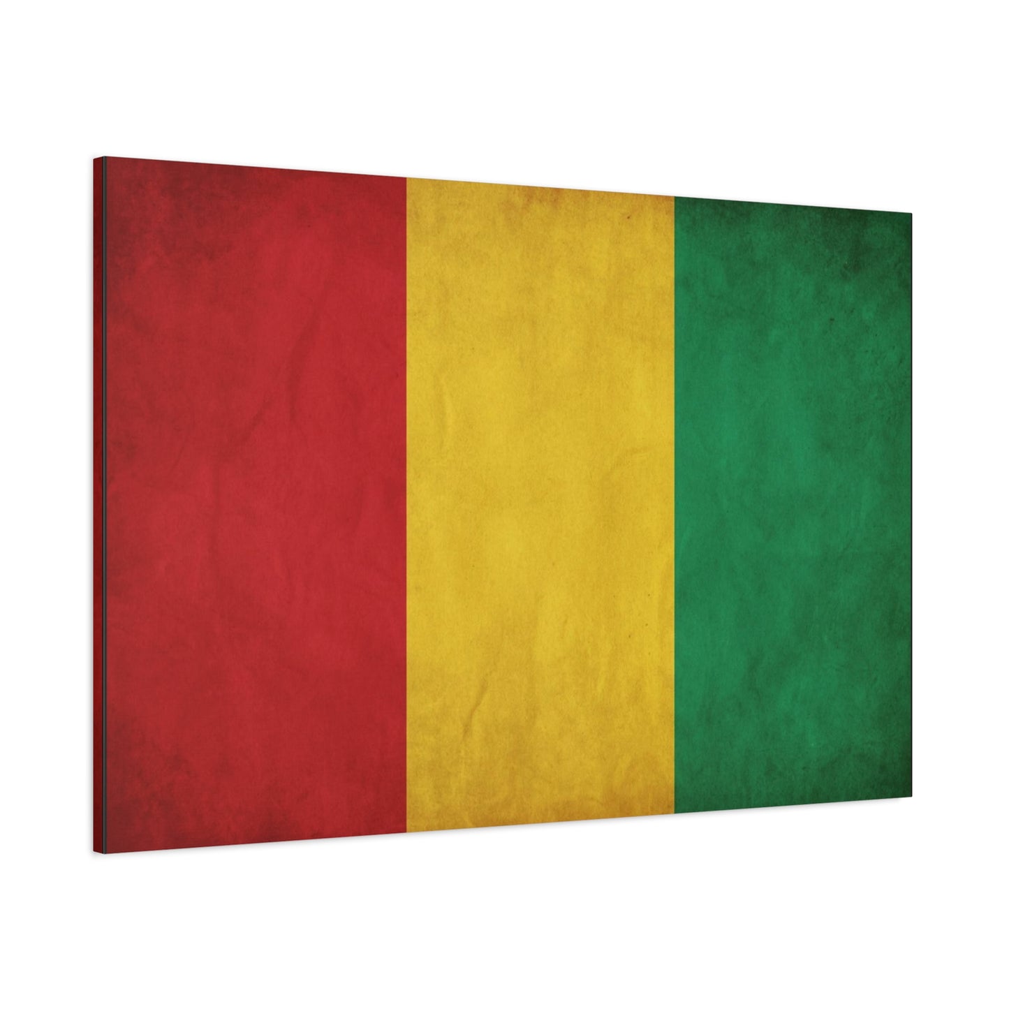 Guinea Flag Canvas Wall Art - Red Yellow Green Tricolor National Print - Vintage Textured Cotton Look - Pan African Style - Living Room Wall Decor - Bedroom Home Decoration - Bedroom Home Decoration