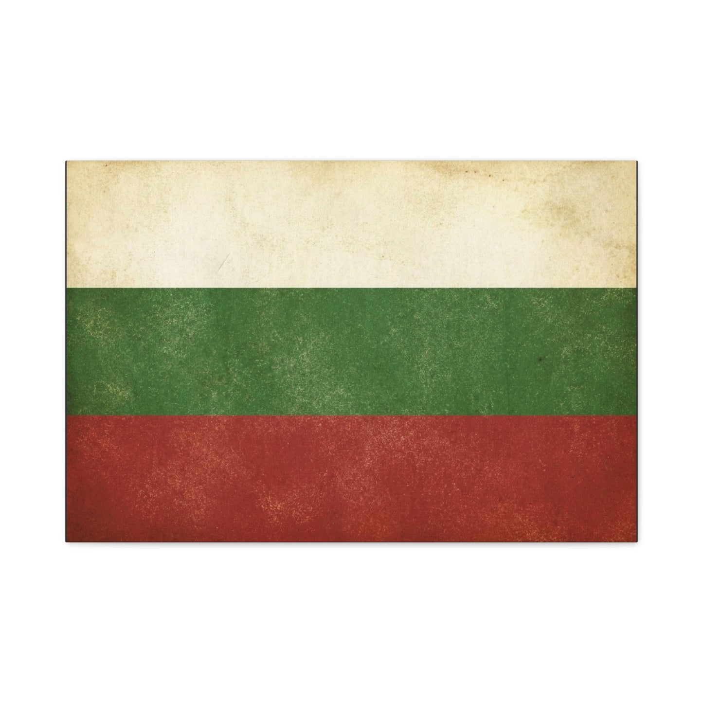 Bulgaria Flag Canvas Wall Art - Vintage Bulgarian Flag Print, Patriotic Tricolor Wall Decor - Distressed Cotton Canvas - Rustic Minimalist Style For Living Room, Office, Dorm - Bedroom Home Decoration