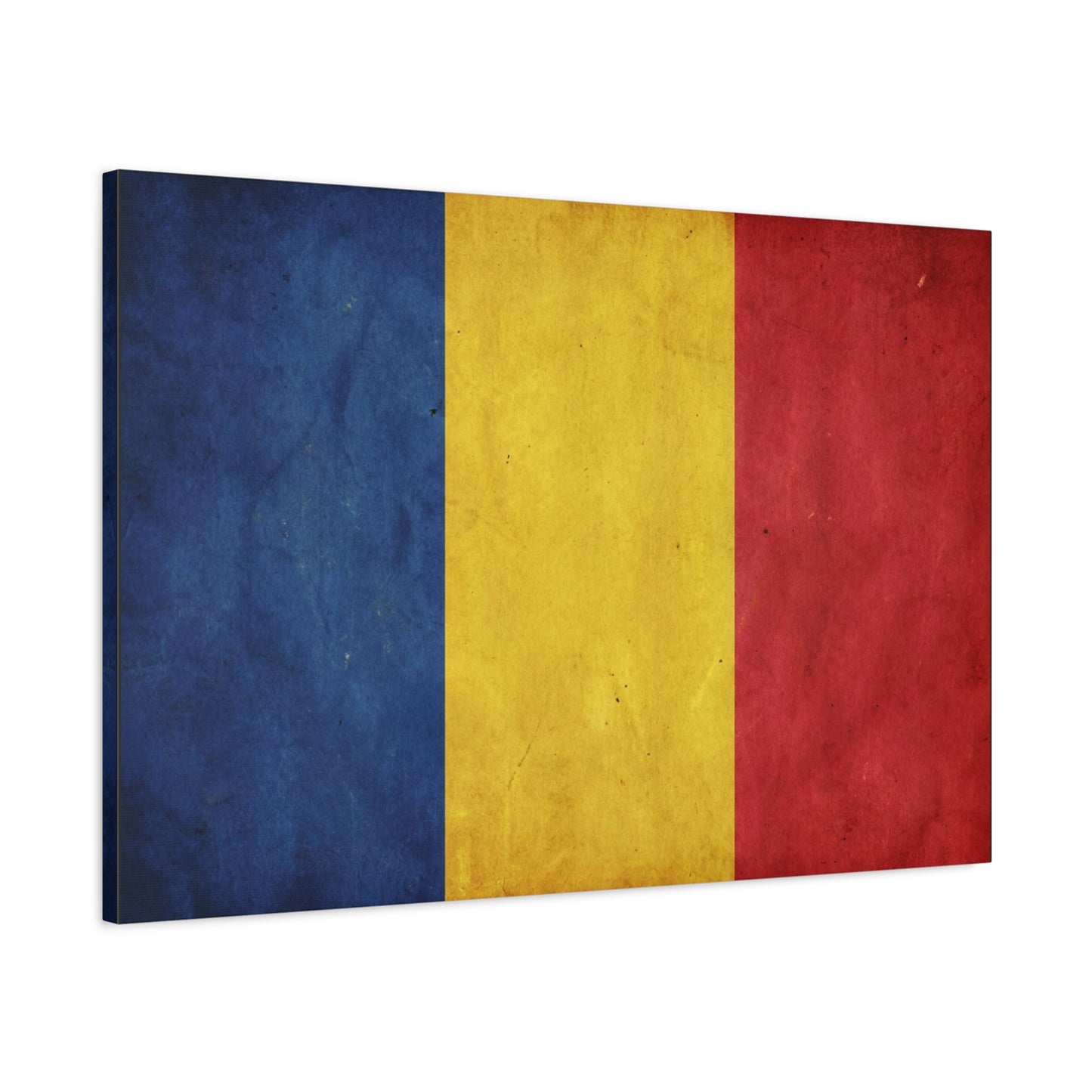 Romania Flag Canvas Wall Art - Vintage Tricolor Country Print, Rustic Patriotic Decor - Textured Cotton Canvas - Living Room Home Decoration, Office Accent - Living Room Wall Decor - Ready to Hang