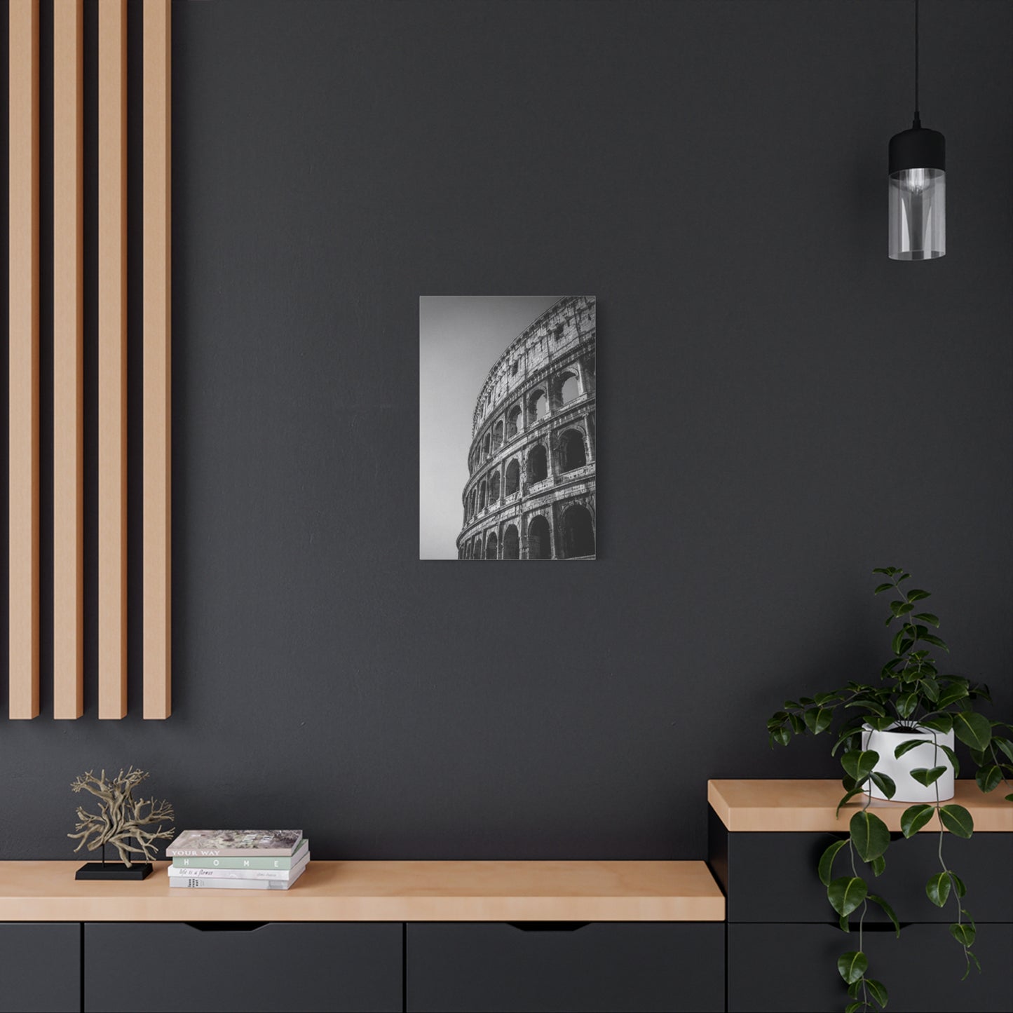 Rome Colosseum Canvas Wall Art - Black And White Architectural Art Print - Vintage Monochrome Cityscape Decor - Contemporary Living Room Wall Decor, Office Art Accent - Bedroom Home Decoration