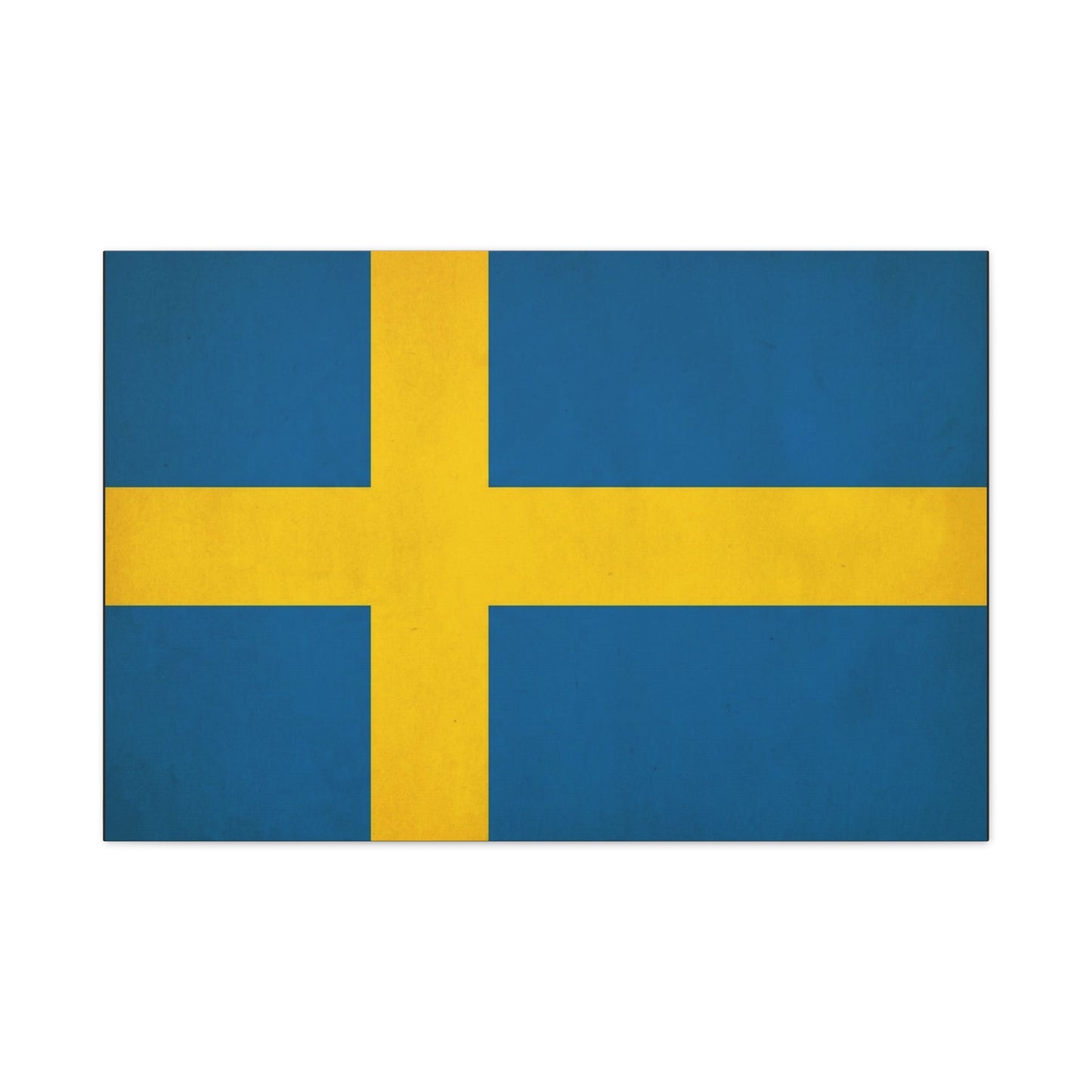 Sweden Flag Canvas Wall Art - Swedish National Flag Print, Blue Yellow Nordic Cross Decor - Minimalist Scandinavian Style - Living Room Wall Decor - Bedroom Home Decoration - Bedroom Home Decoration