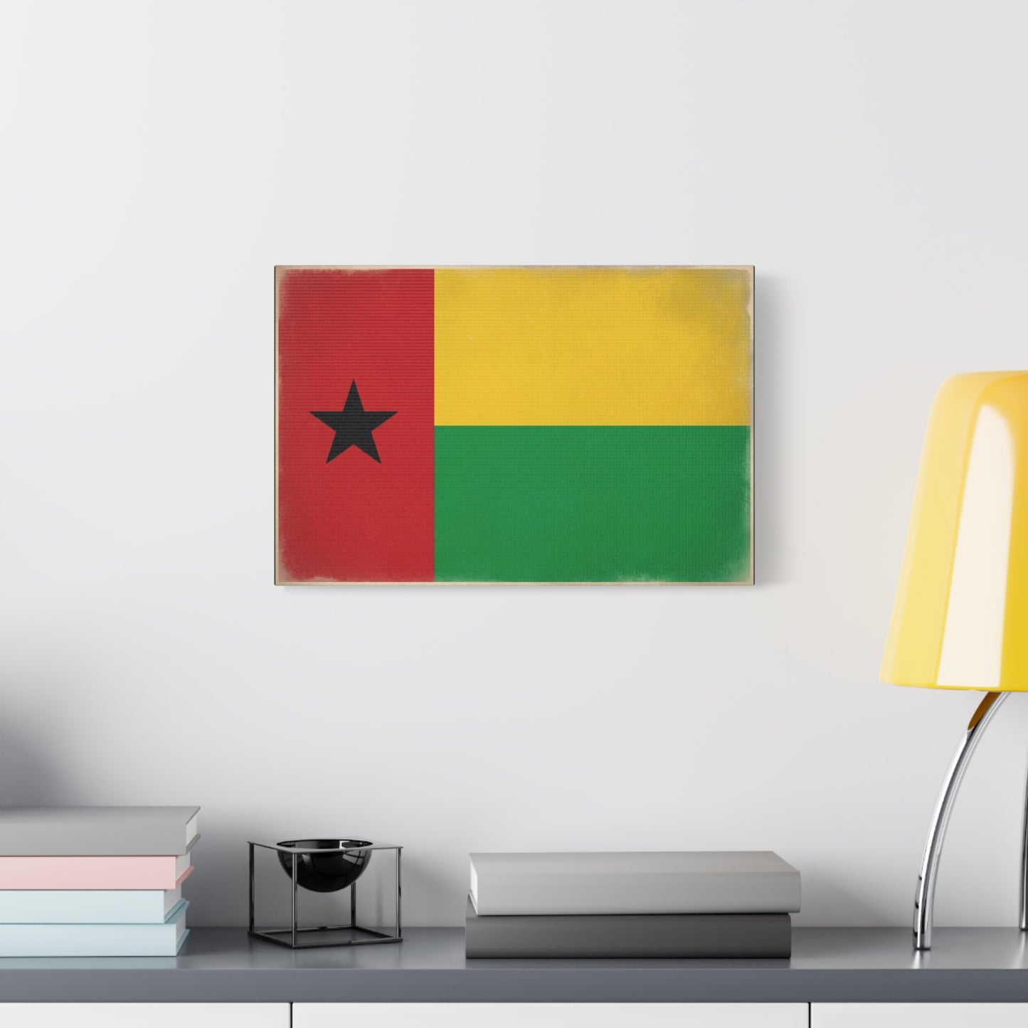 Guinea-Bissau Flag Canvas Wall Art - Vintage National Flag Print, Patriotic Heritage Decor - Matte Canvas Wall Hanging - Living Room Home Decoration - Bedroom Home Decoration - Modern Farmhouse Style