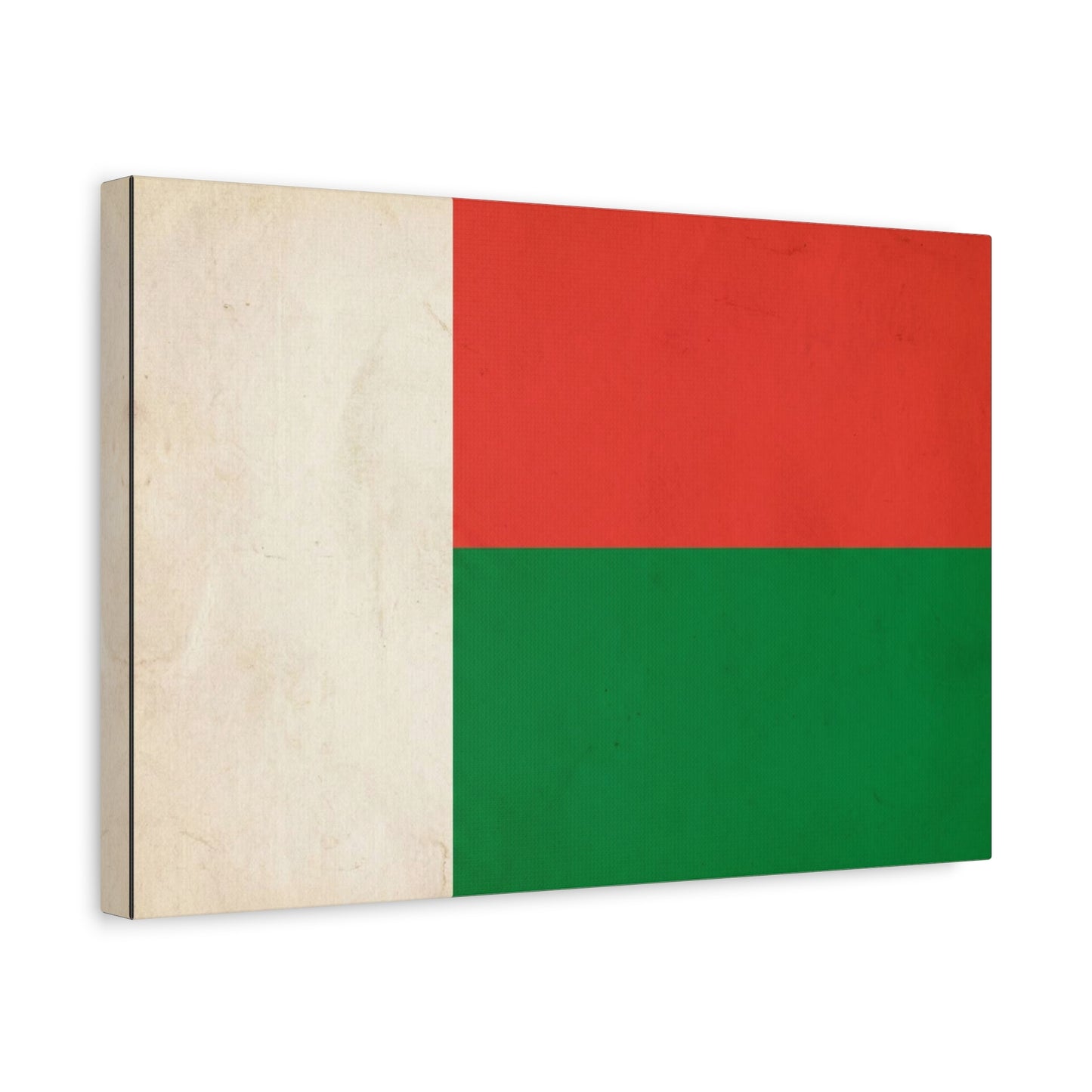 Madagascar Flag Canvas Wall Art - Vintage National Banner Print, Patriotic Tricolor Decor - Matte Cotton Canvas - Living Room Wall Decor, Office Art, Dorm Accent For Heritage Spaces - Ready to Hang
