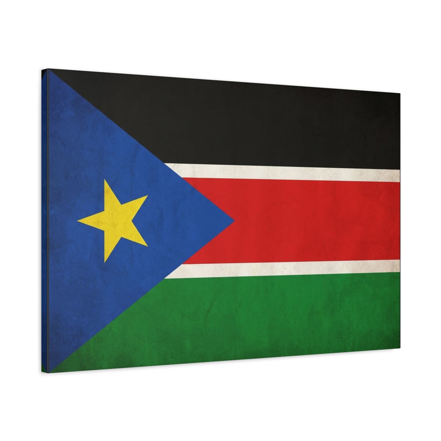 South Sudan Flag Canvas Wall Art - South Sudan Pride Decor, Vintage National Banner Print - Colorful Patriotic Artwork - Living Room Wall Decor, Office Art - Bedroom Home Decoration - Ready to Hang