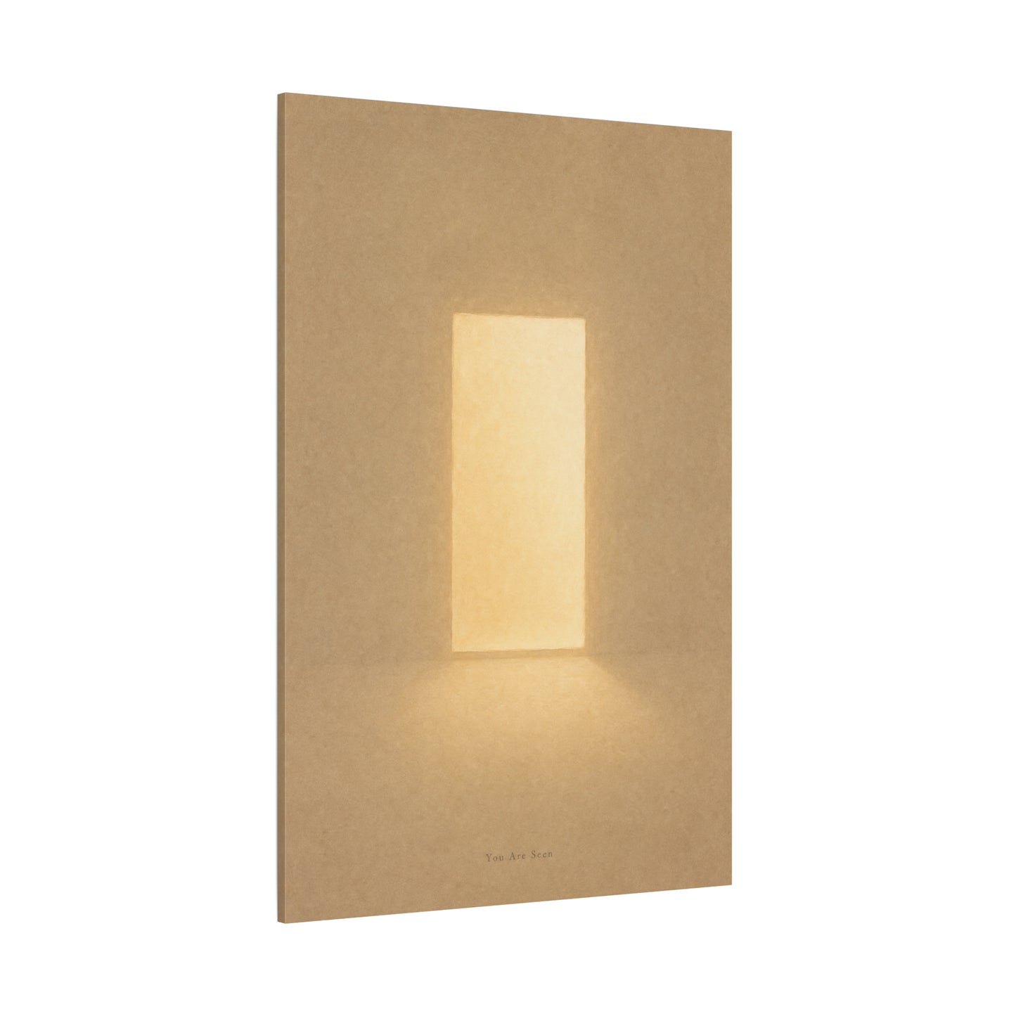 "You Are Seen" Minimalist Canvas Wall Art - Abstract Light Doorway Print, Neutral Beige Modern Home Decor - Contemporary Bedroom Wall Decor, Meditation Space Accent - Ready to Hang - Ready to Hang