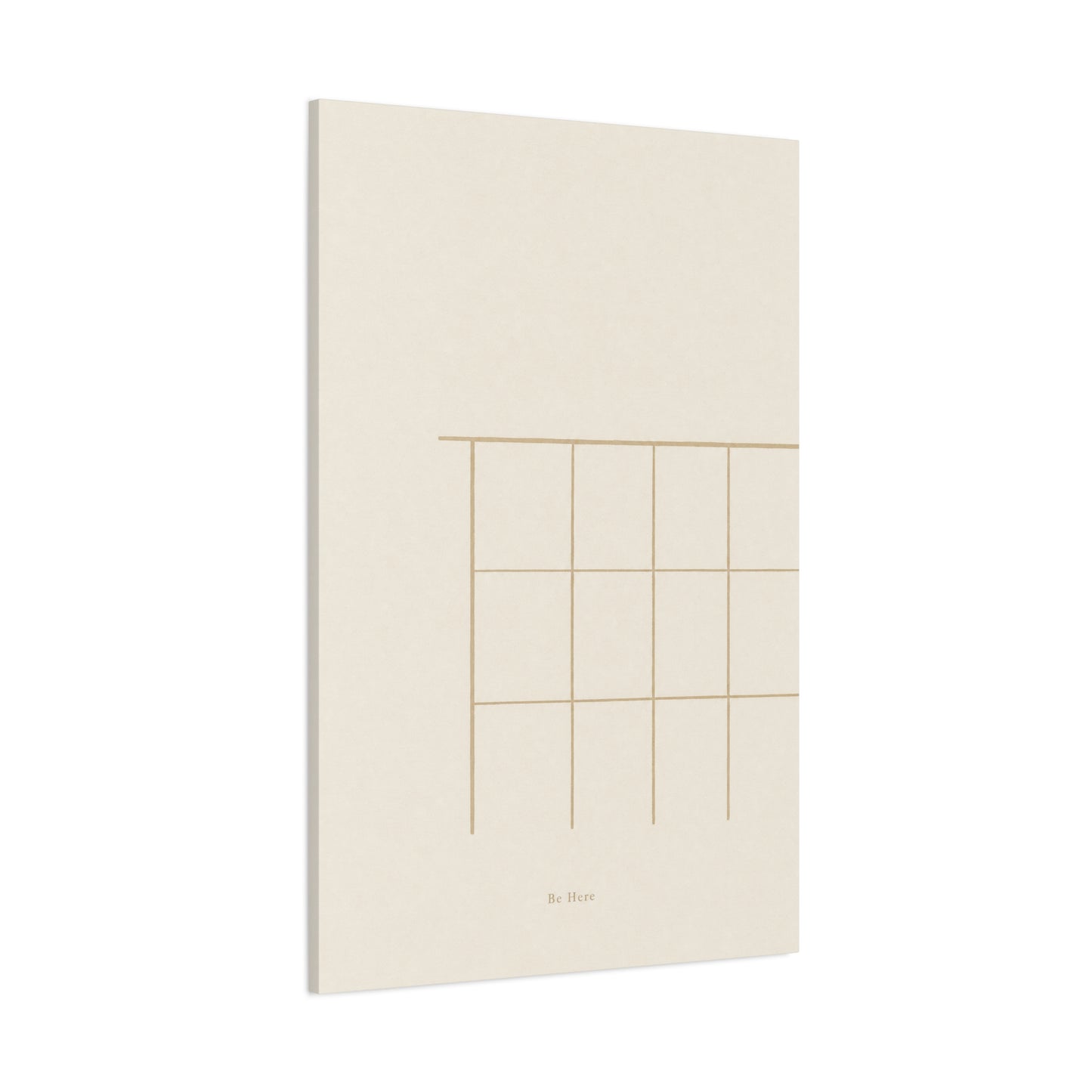 "Be Here" Minimalist Line Canvas Wall Art - Neutral Geometric Abstract Print, Japandi Modern Home Decor - Calm Bedroom Decoration, Living Room Accent, Meditation Space Artwork - Living Room Wall Decor