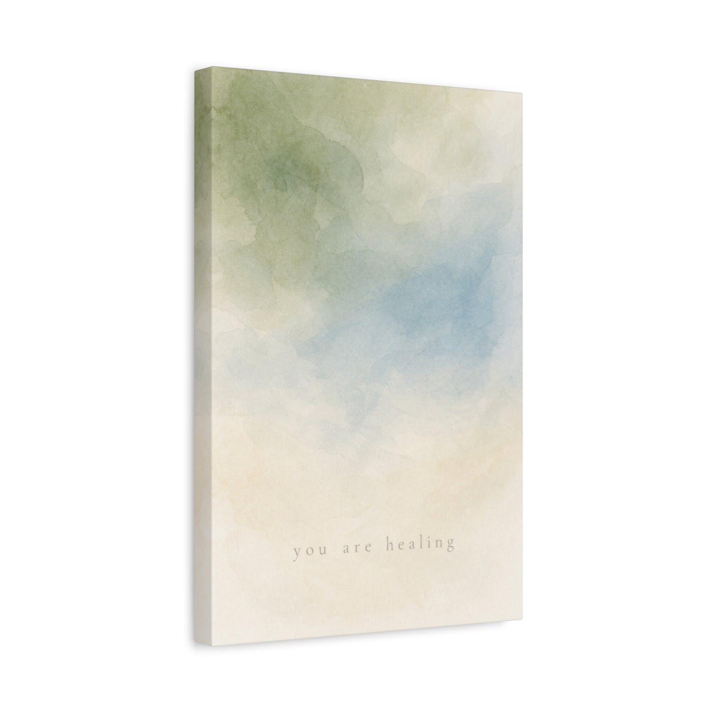 "You Are calming" Abstract Canvas Wall Art - Soft Blue Green Watercolor Quote Print - Minimalist Calm Style - Bedroom Wall Decor, Meditation Space, Living Room Home Decoration - Modern Farmhouse Style