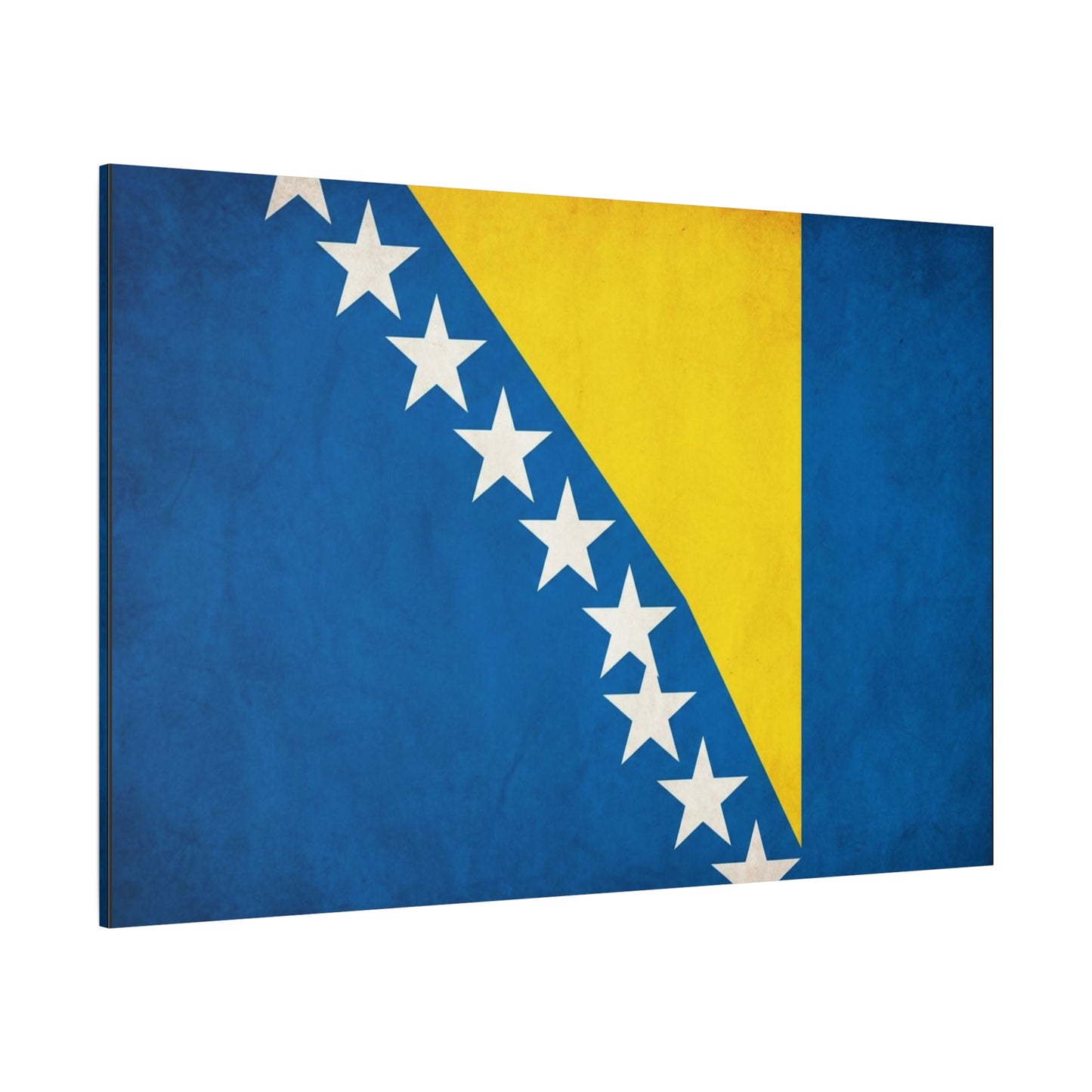 Bosnia And Herzegovina Flag Canvas Wall Art - Blue Yellow White Star Banner Print - Vintage Patriotic Decor - Living Room Wall Decor, Bedroom Home Decoration, Dorm Accent - Bedroom Home Decoration