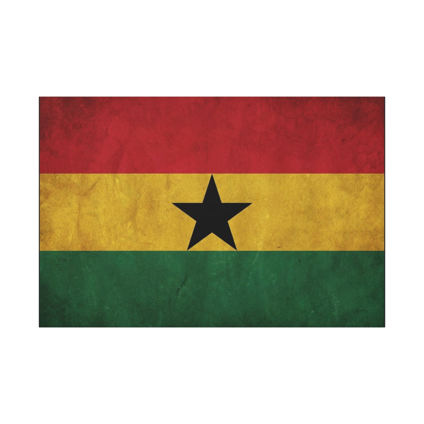 Ghana Flag Canvas Wall Art - Vintage Black Star Republic Print, Pan African Home Decor, Cultural Heritage Artwork, Bold Patriotic Style, Living Room Decoration - Office Wall Art - Ready to Hang