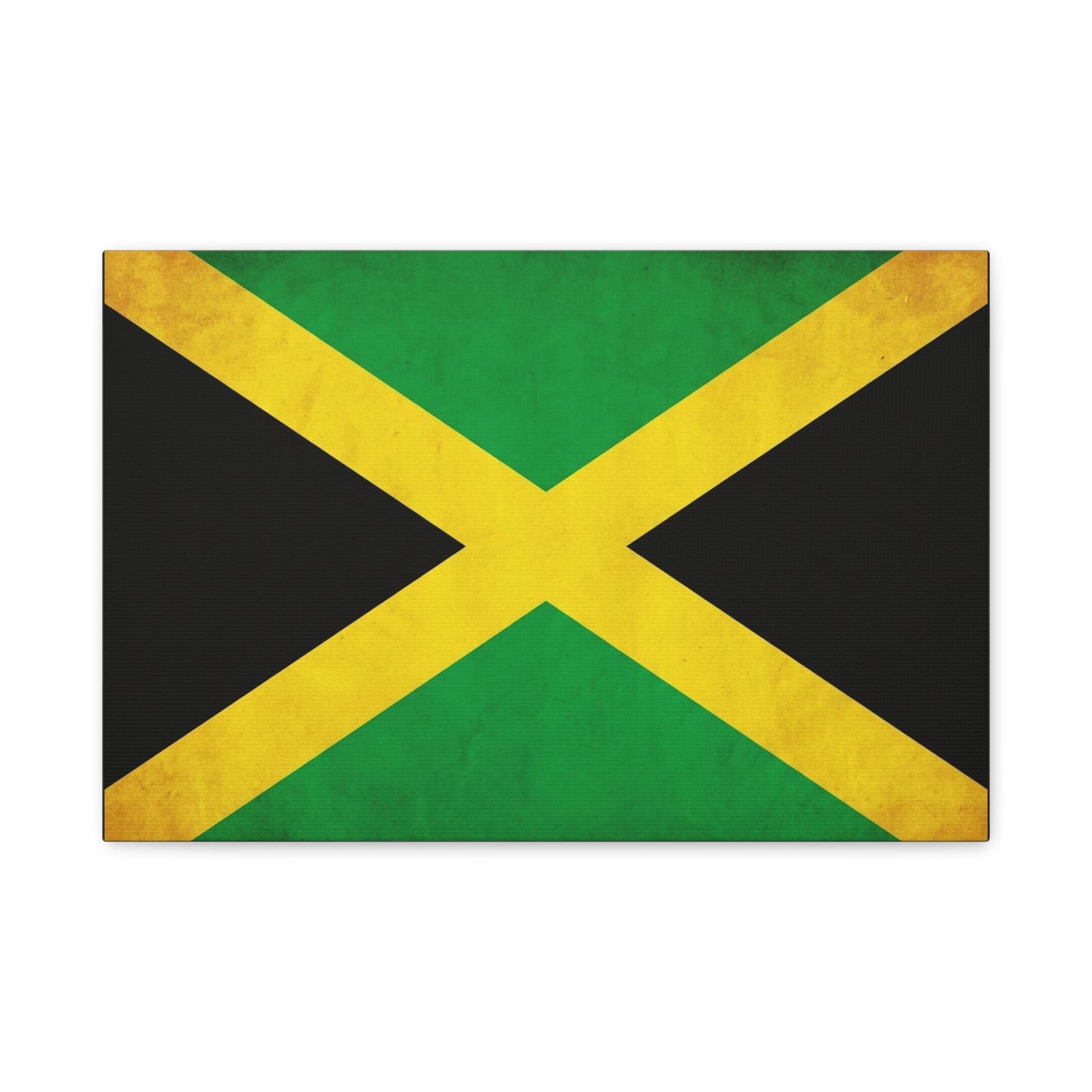 Jamaica Flag Canvas Wall Art - Vintage Jamaican National Flag Print, Green Gold Black Patriotic Decor - Matte Canvas Wall Hanging - Living Room Bedroom Office Decoration - Bedroom Home Decoration