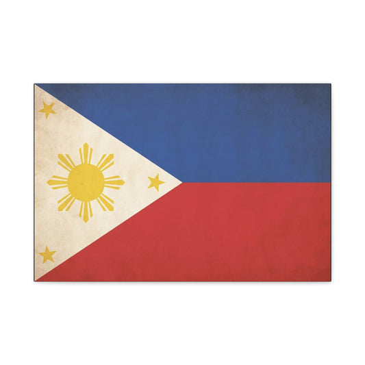 Philippines Flag Canvas Wall Art - Vintage Filipino Pride Decor, Sun And Three Stars Print - Traditional Patriotic Style - Living Room Wall Decor, Bedroom Home Decoration - Bedroom Home Decoration