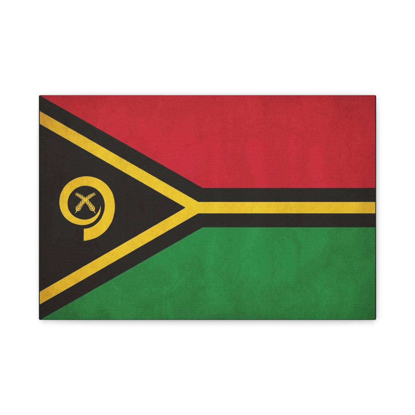 Vanuatu Flag Canvas Wall Art - Red Black Green Yellow National Pride Print - Vintage Country Decor, Heritage Artwork, Living Room Wall Decor, Office Accent - Bedroom Home Decoration - Ready to Hang