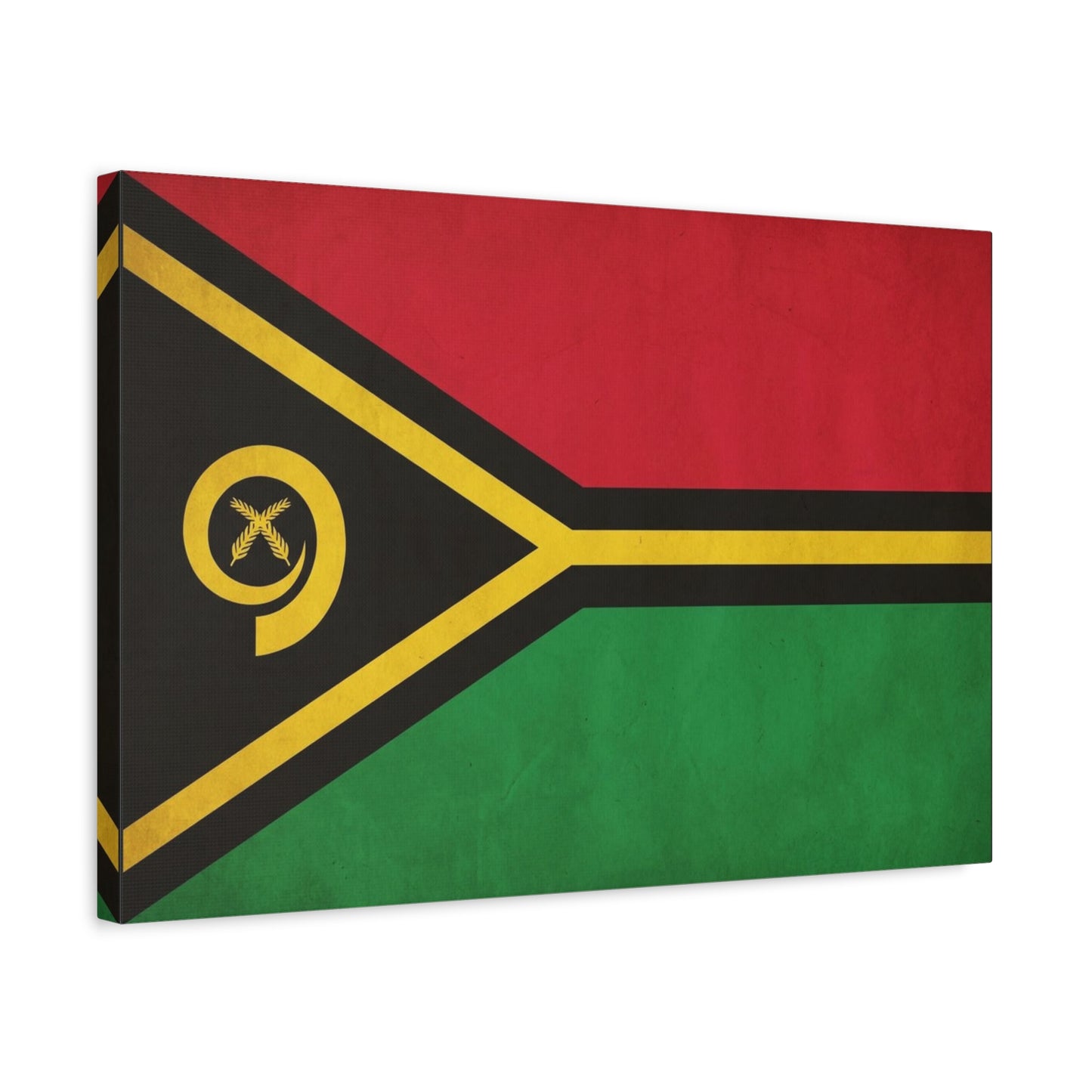 Vanuatu Flag Canvas Wall Art - Red Black Green Yellow National Pride Print - Vintage Country Decor, Heritage Artwork, Living Room Wall Decor, Office Accent - Bedroom Home Decoration - Ready to Hang