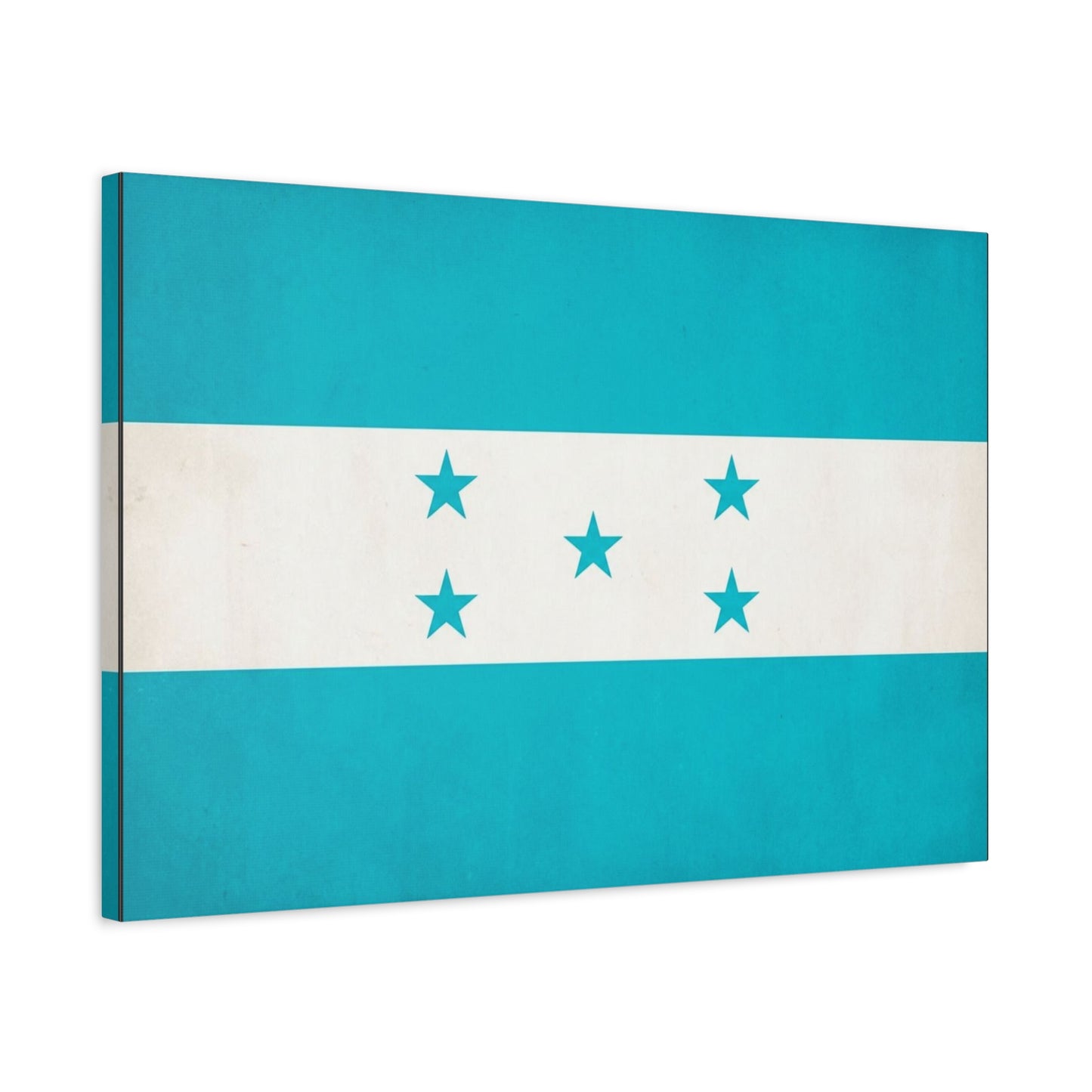 Honduras Flag Canvas Wall Art - Blue And White Five Star National Print - Minimalist Patriotic Decor - Cotton Canvas Style - Living Room Wall Decor, Office Art Accent - Bedroom Home Decoration