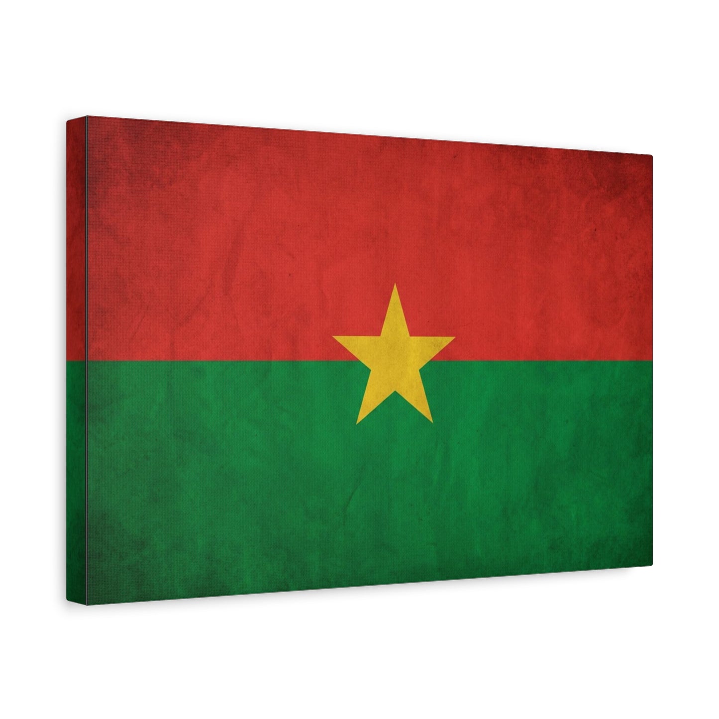 Burkina Faso Flag Canvas Wall Art - Vintage National Pride Decor, Red Green Gold Star Print - Cultural Heritage Style - Living Room Decoration, Office Accent - Living Room Wall Decor - Ready to Hang