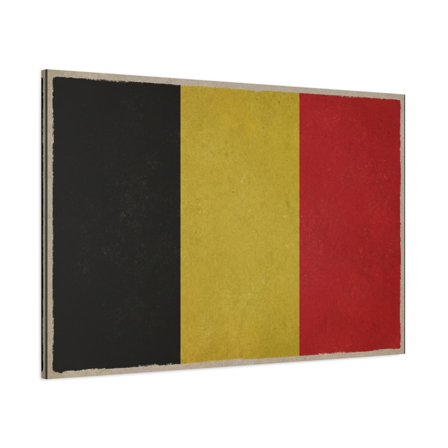 Belgium Flag Canvas Wall Art - Vintage Belgian Flag Print, Black Yellow Red Wall Decor - Rustic Patriotic Artwork - Living Room Home Decoration - Bedroom Home Decoration - Modern Farmhouse Style