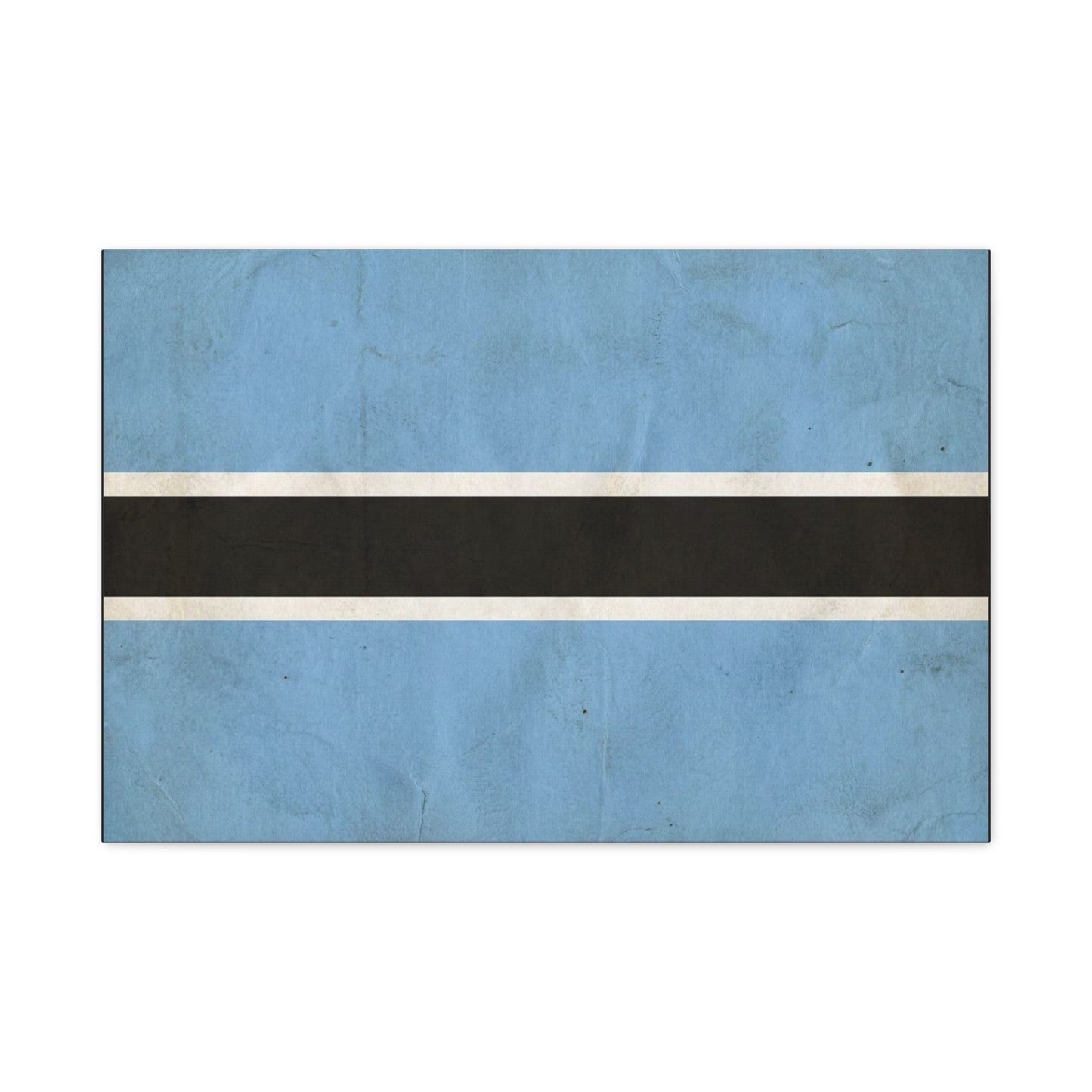 Botswana Flag Canvas Wall Art - Blue Black White Stripe National Print - Minimalist Patriotic Decor, Contemporary Wall Hanging, Living Room Home Decoration - Bedroom Home Decoration - Ready to Hang
