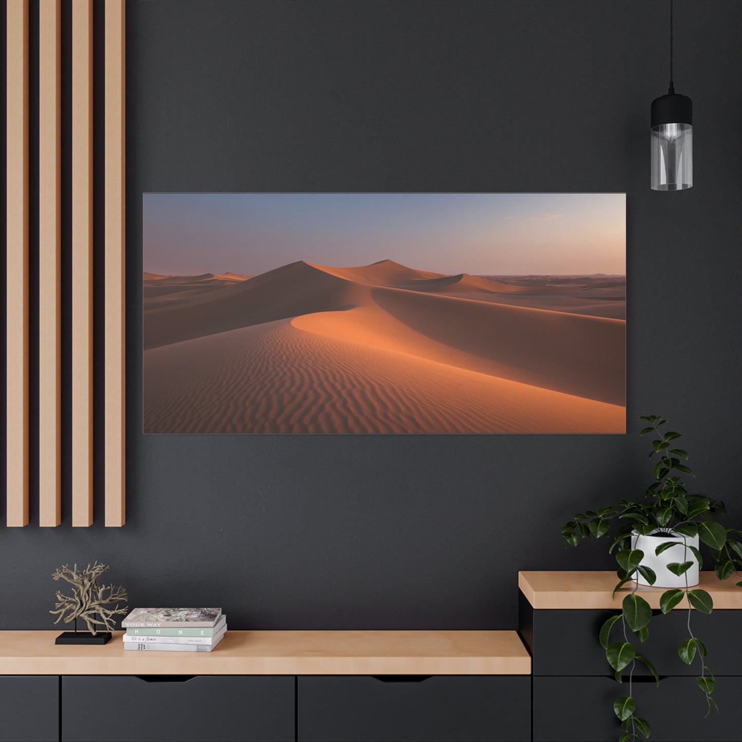 Desert Sand Dunes Canvas Wall Art - Golden Sunset Landscape Art Print - Serene Matte Cotton Decor - Living Room Wall Decor, Bedroom Home Decoration, Office Art - Bedroom Home Decoration