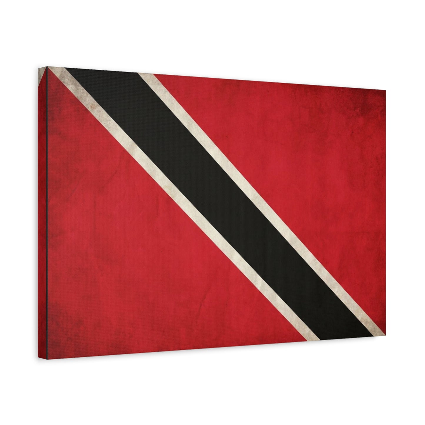 Trinidad And Tobago Flag Canvas Wall Art - Vintage National Pride Decor, Red Black White Graphic Print - Cultural Heritage Style - Living Room Wall Decor - Bedroom Home Decoration - Ready to Hang